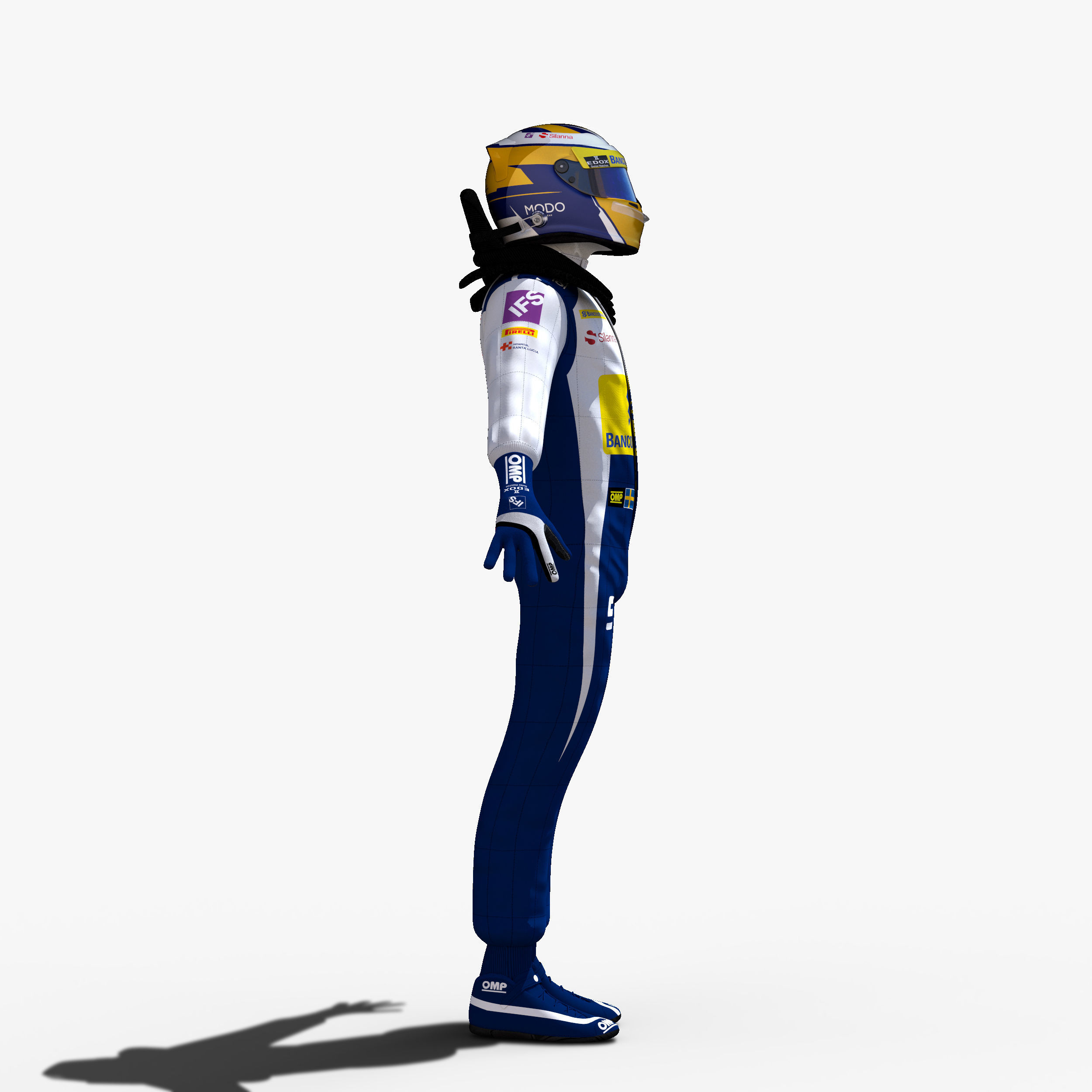 Drivers 2016 Formula 1 Low-poly 3D model_4