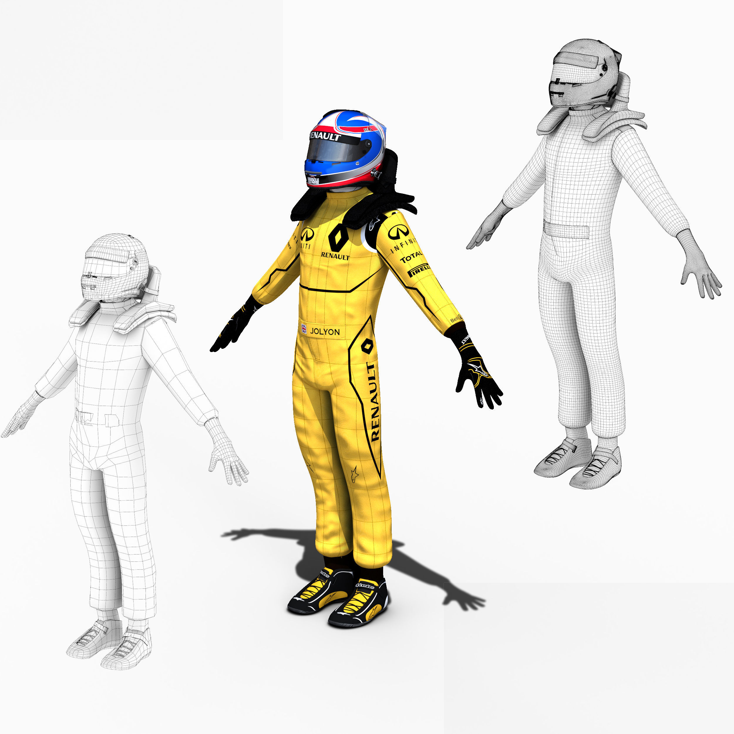 Drivers 2016 Formula 1 Low-poly 3D model_12