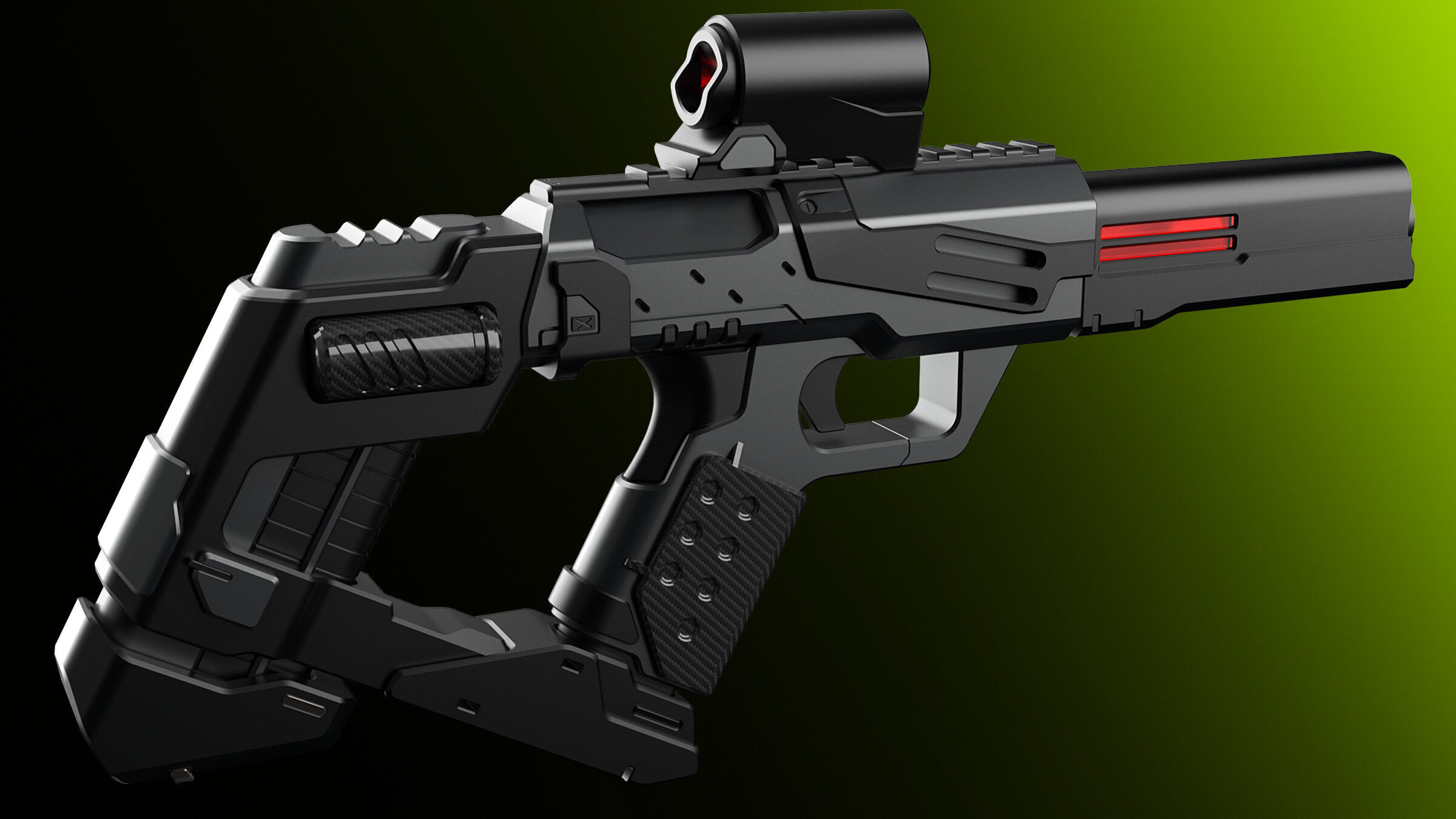 Sci-Fi Guns Set Alpha 3D model_2