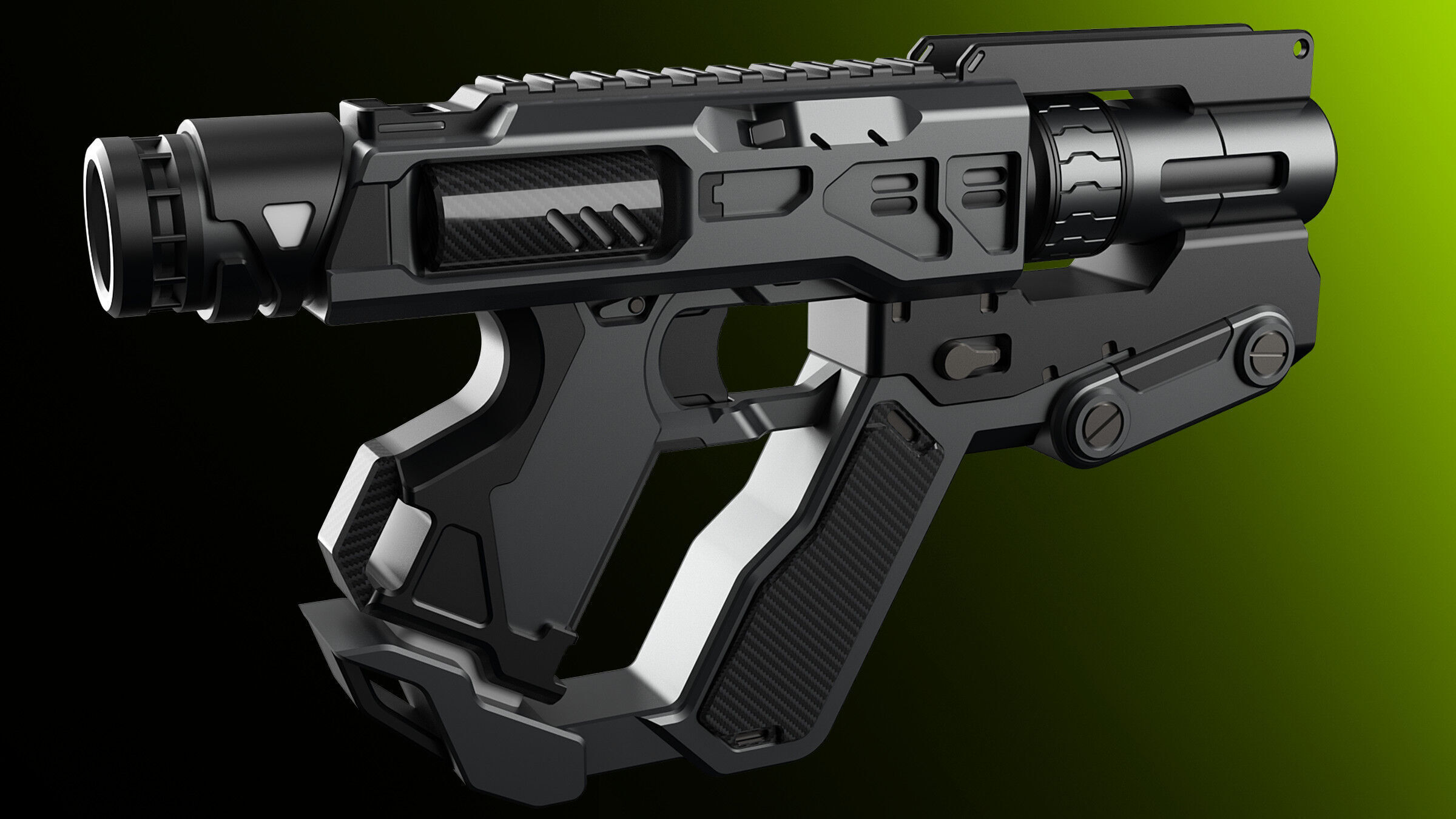 Sci-Fi Guns Set Alpha 3D model_3
