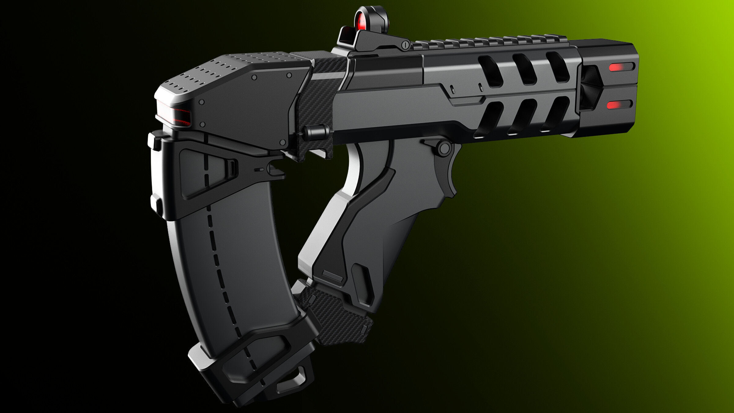 Sci-Fi Guns Set Alpha 3D model_1