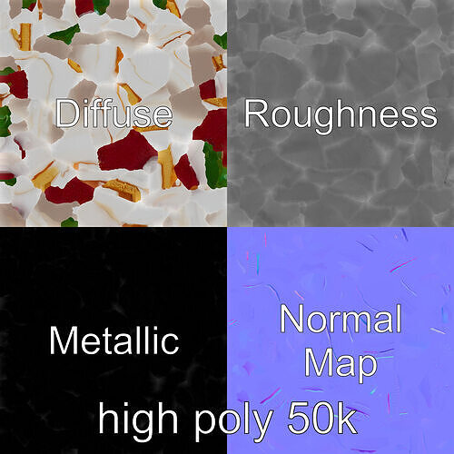 Gourmet Meringue Cake Layered Design model pack Low-poly 3D model