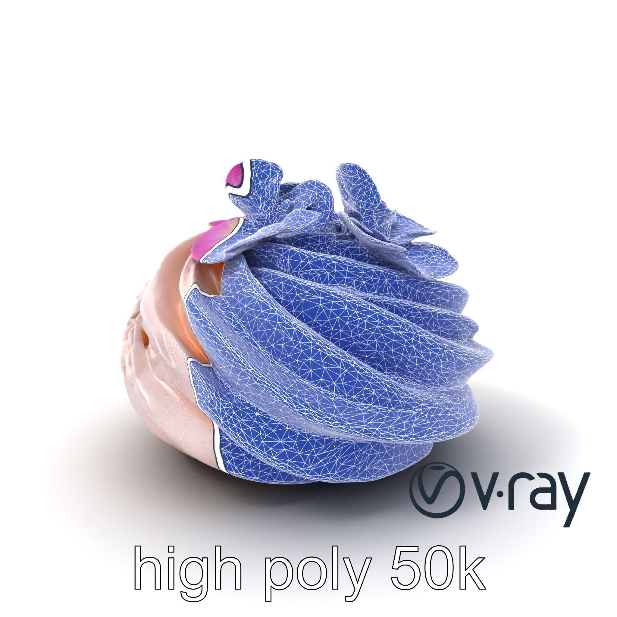 Meringue Cake with Flower Garnish model pack Low-poly 3D model_29