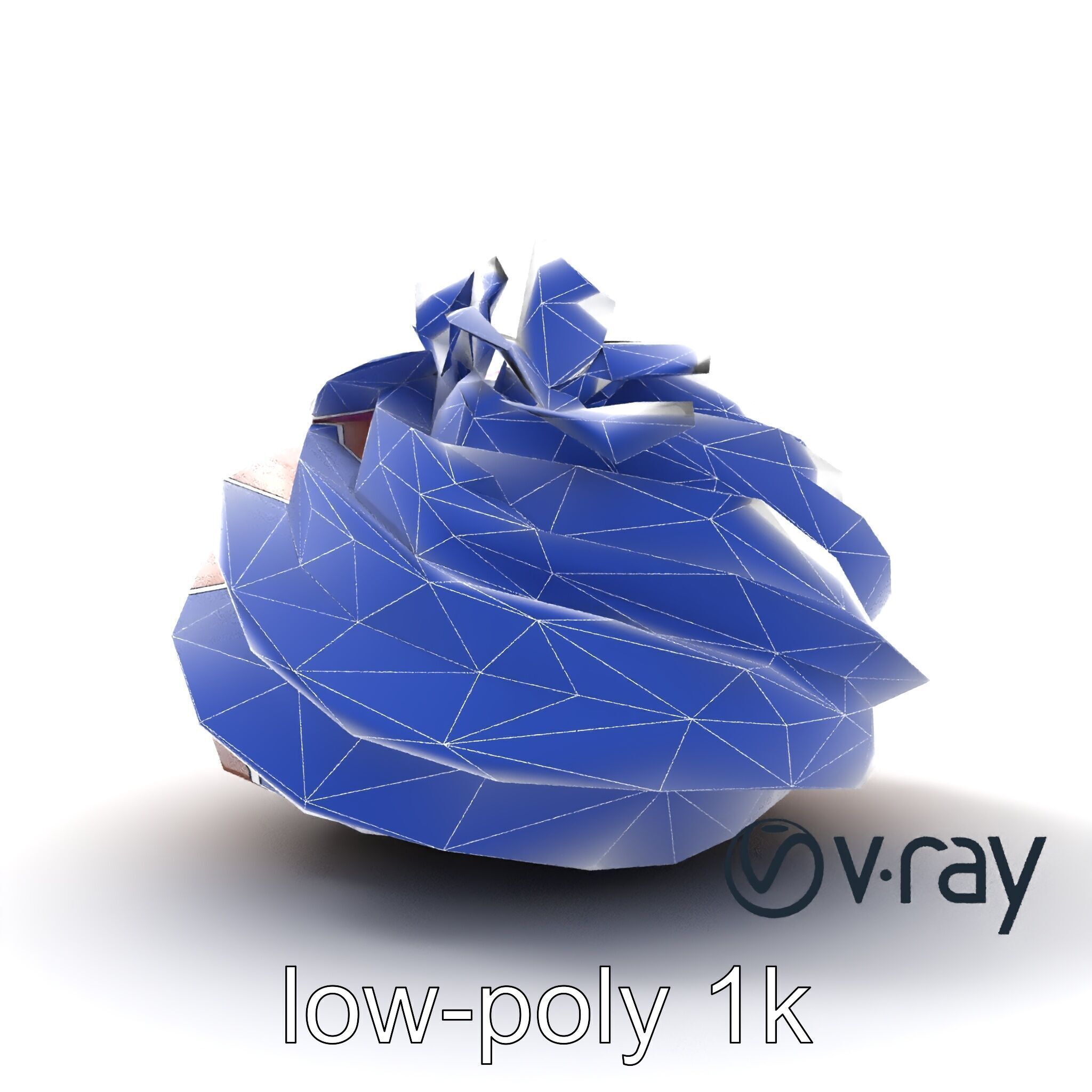 Meringue Cake with Flower Garnish model pack Low-poly 3D model_12