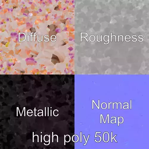 Meringue Cake with Flower Garnish model pack