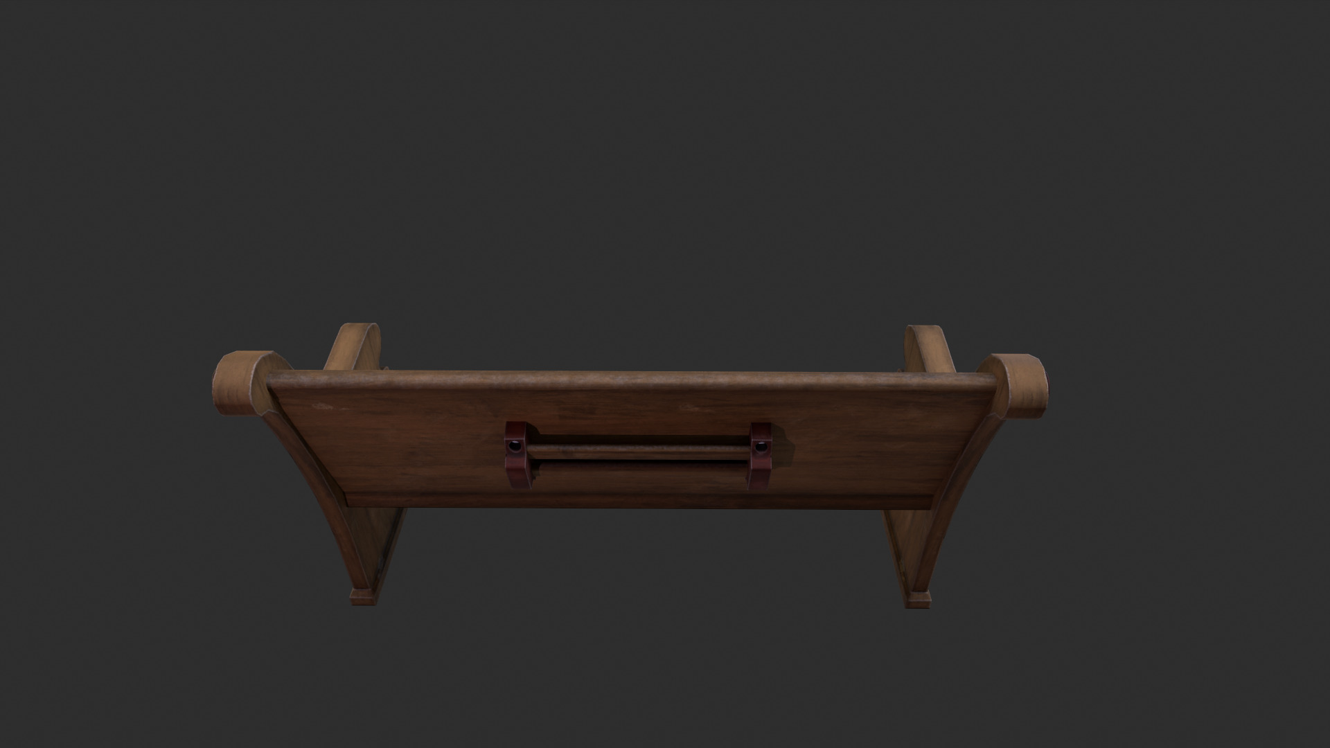 Church bench Low-poly 3D model_5