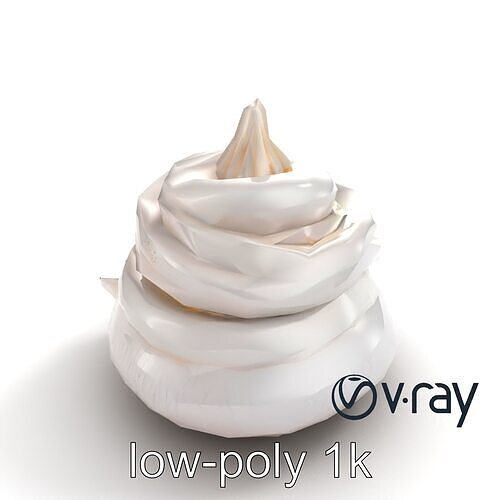 Stylized Meringue Cake Fantasy model pack Low-poly 3D model 7