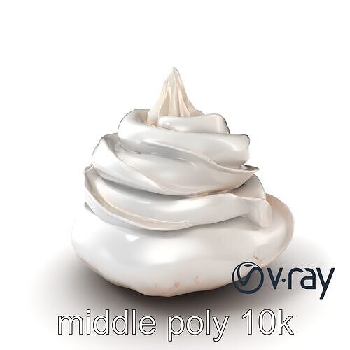 Stylized Meringue Cake Fantasy model pack Low-poly 3D model 3