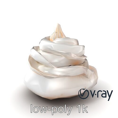 Stylized Meringue Cake Fantasy model pack Low-poly 3D model 2