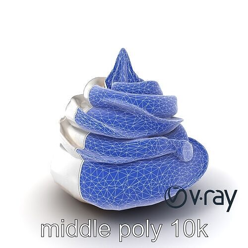 Stylized Meringue Cake Fantasy model pack Low-poly 3D model 6