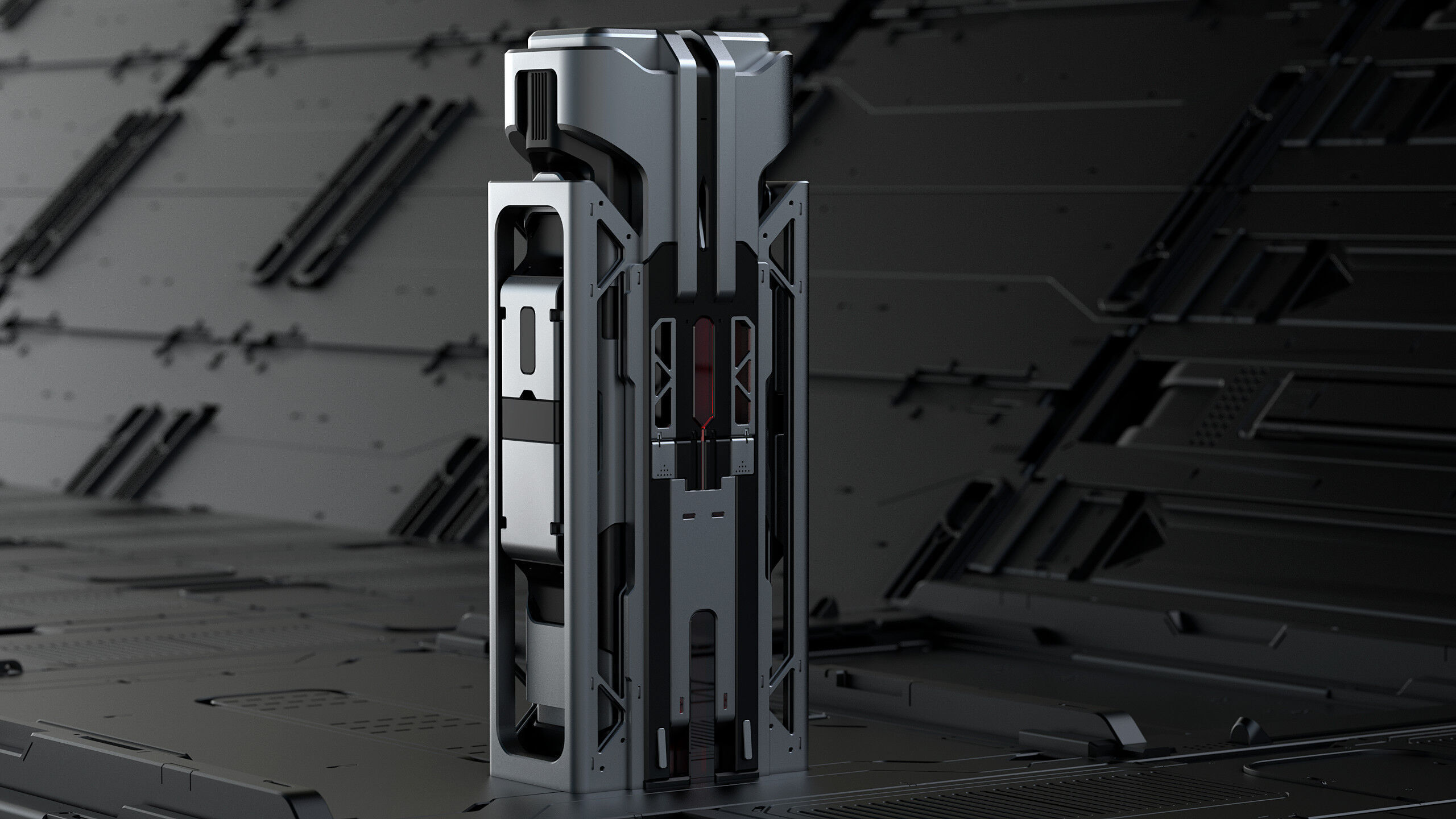 Sci-fi columns 3D model_4