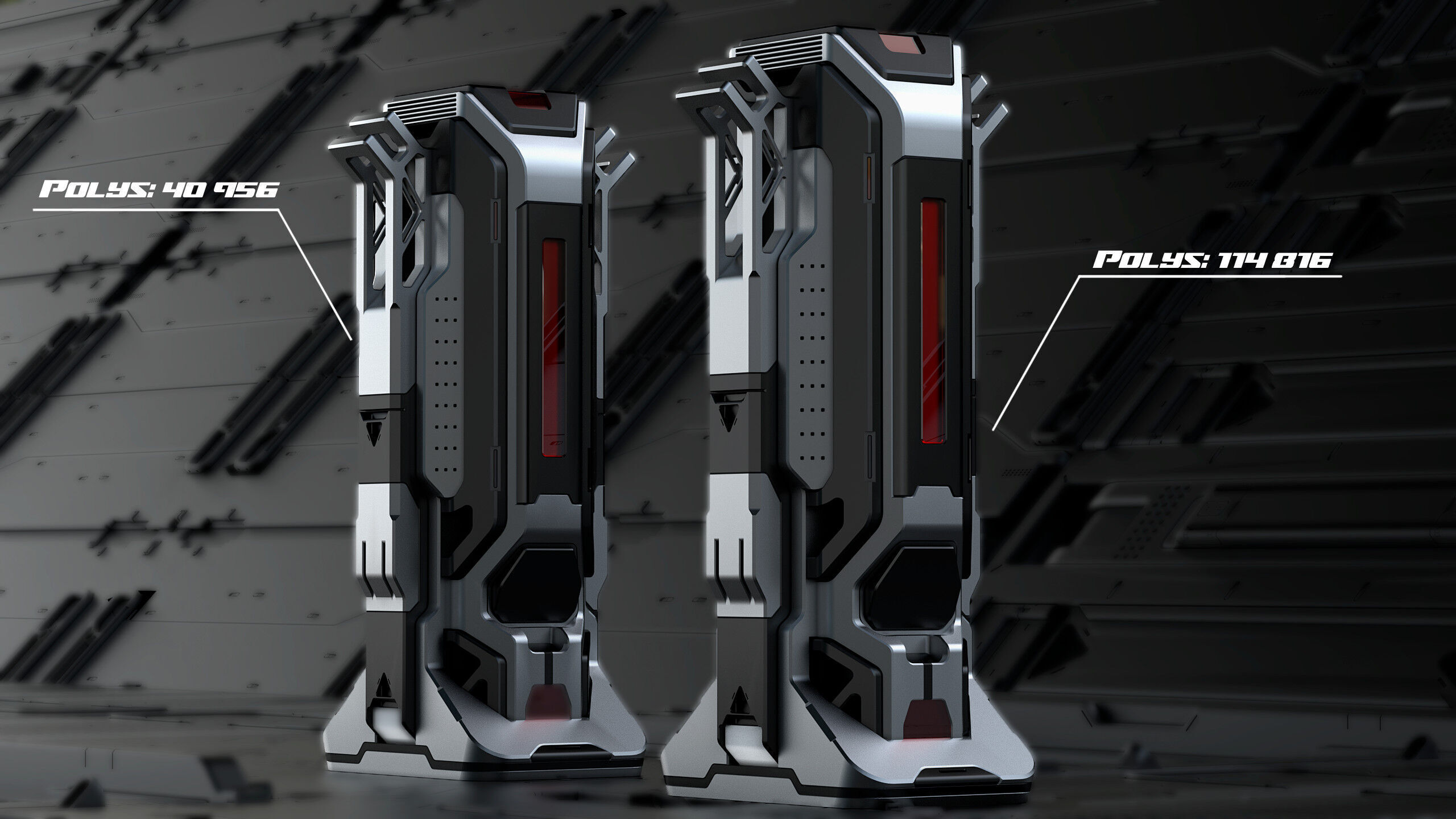 Sci-fi columns 3D model_1