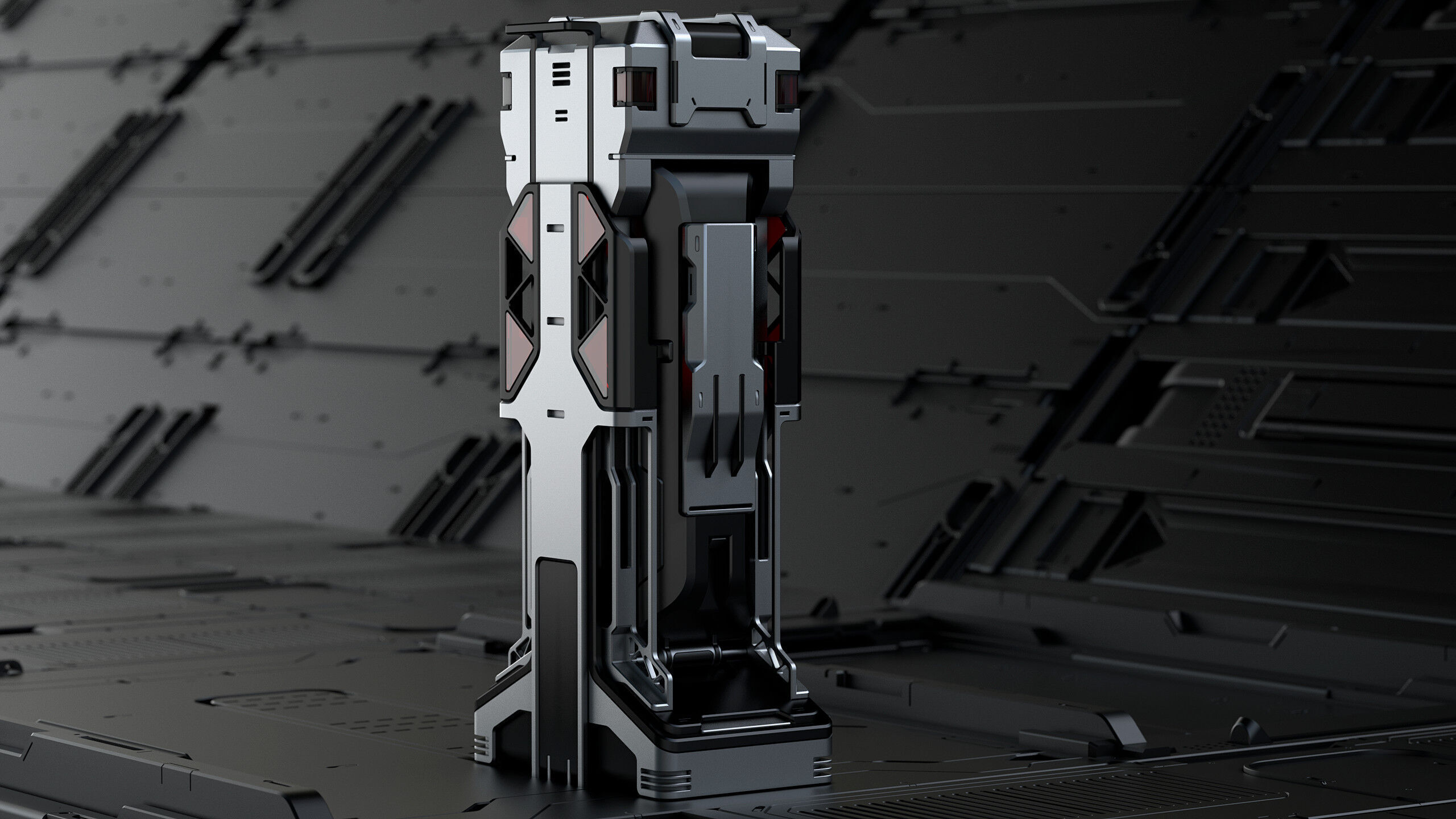 Sci-fi columns 3D model_5