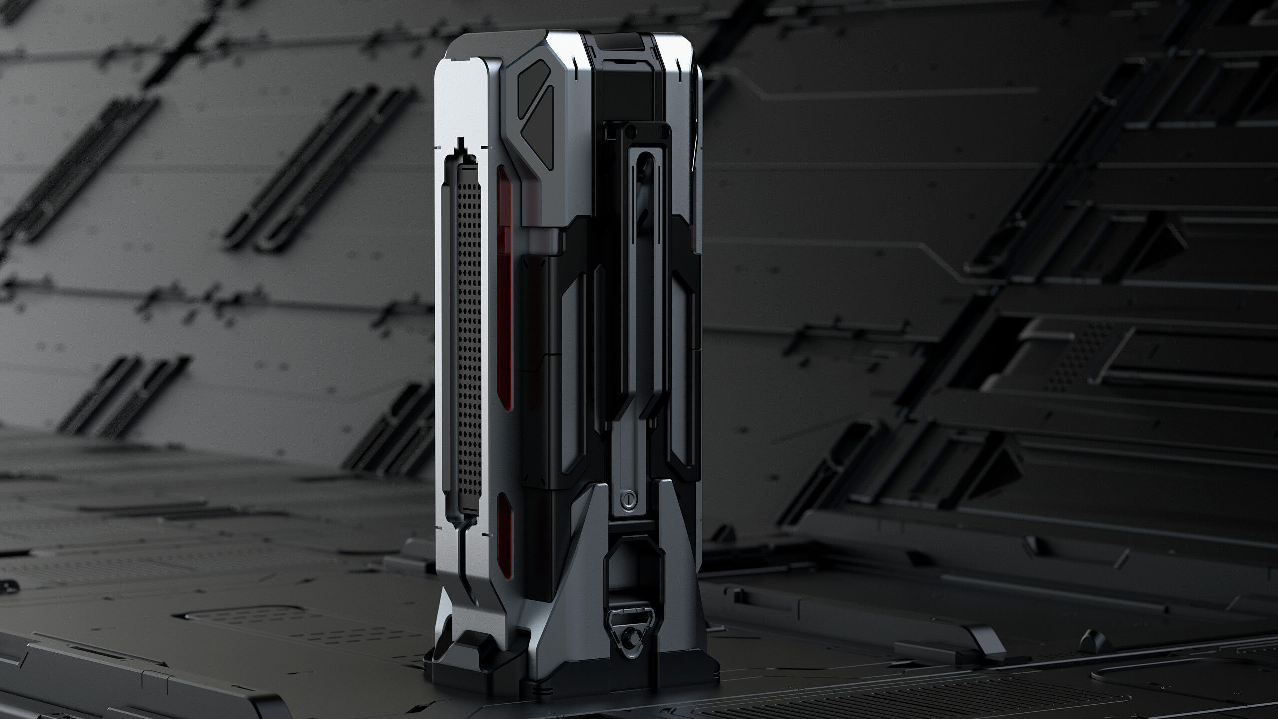 Sci-fi columns 3D model_2