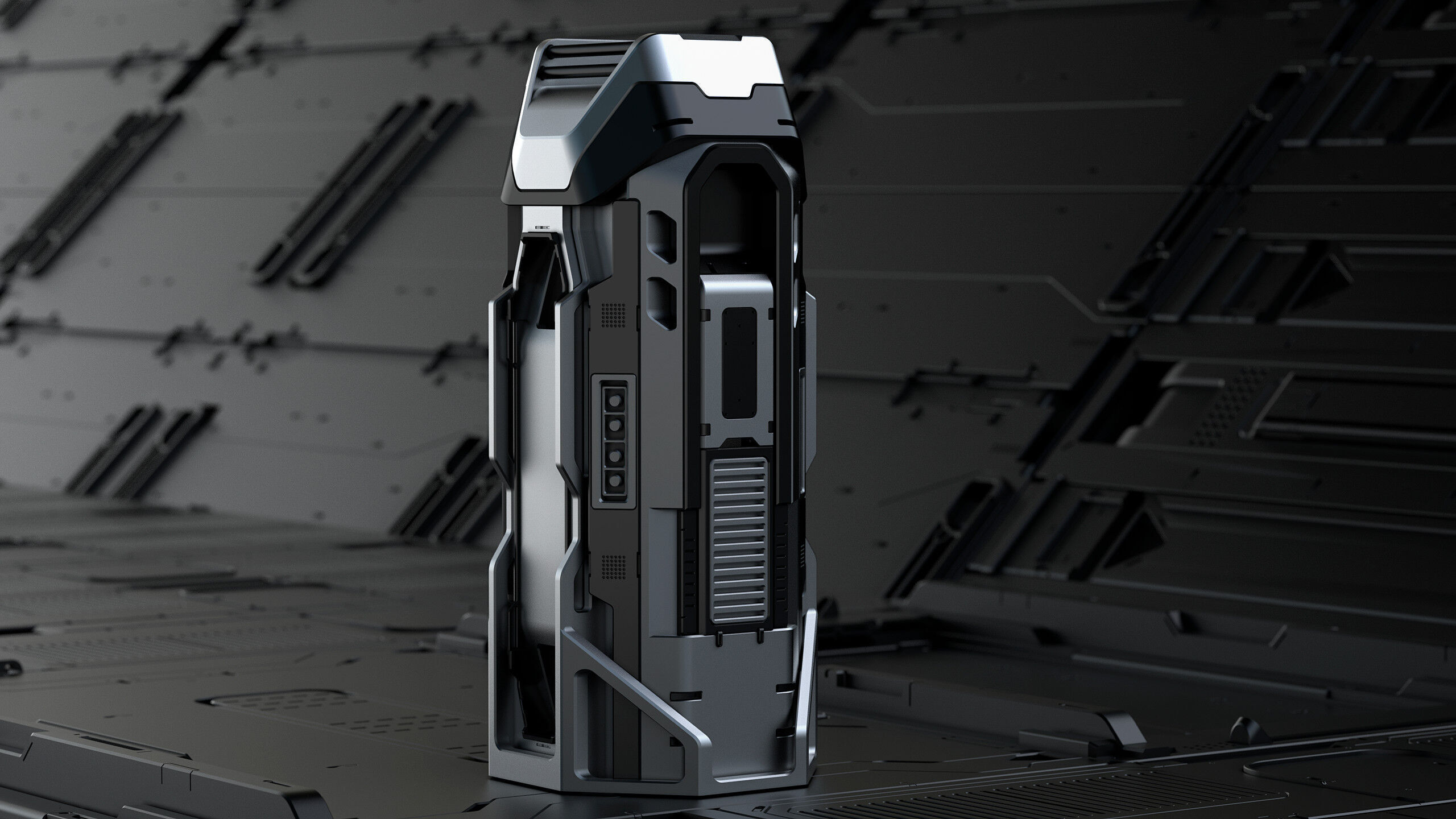 Sci-fi columns 3D model_3