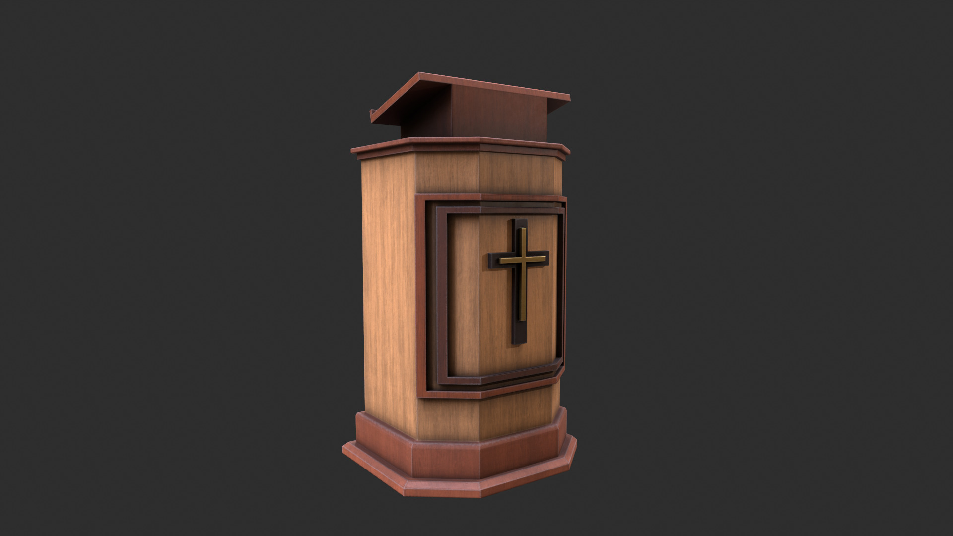 Church podium Low-poly 3D model_1