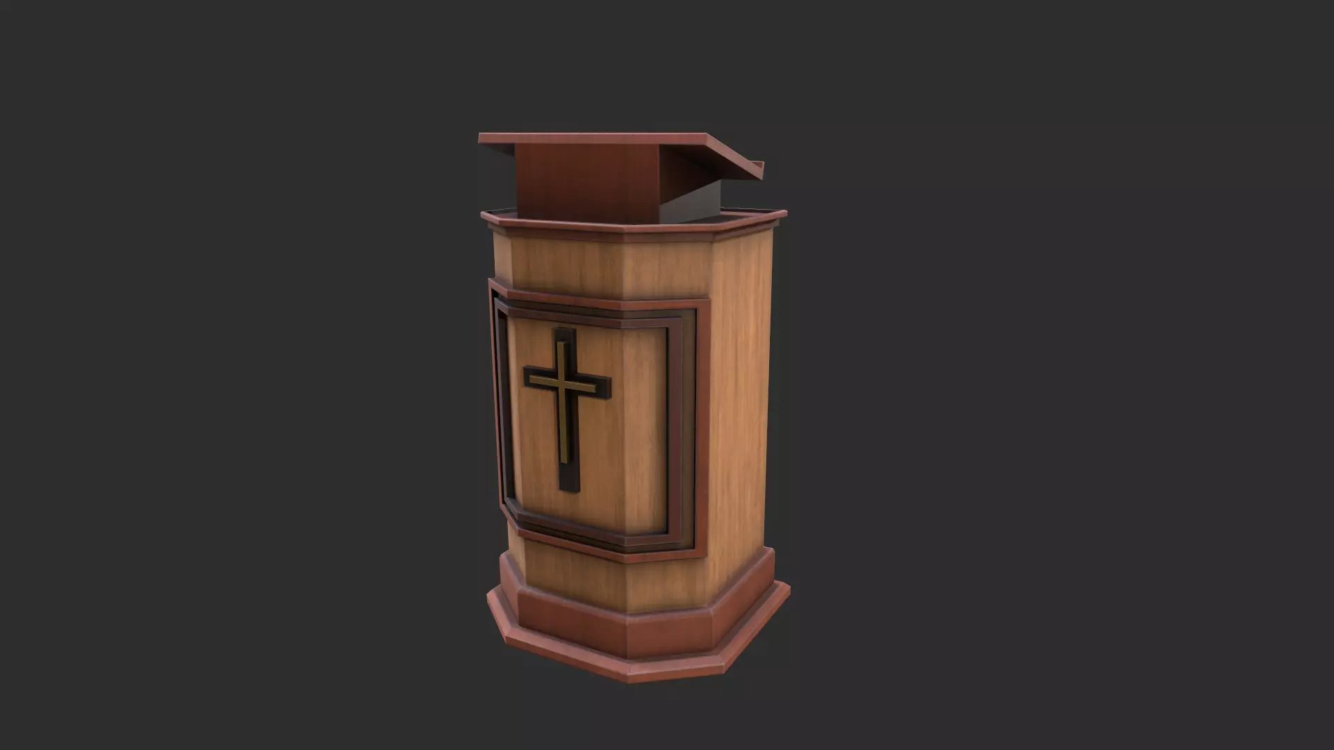 Church podium Low-poly 3D model_0