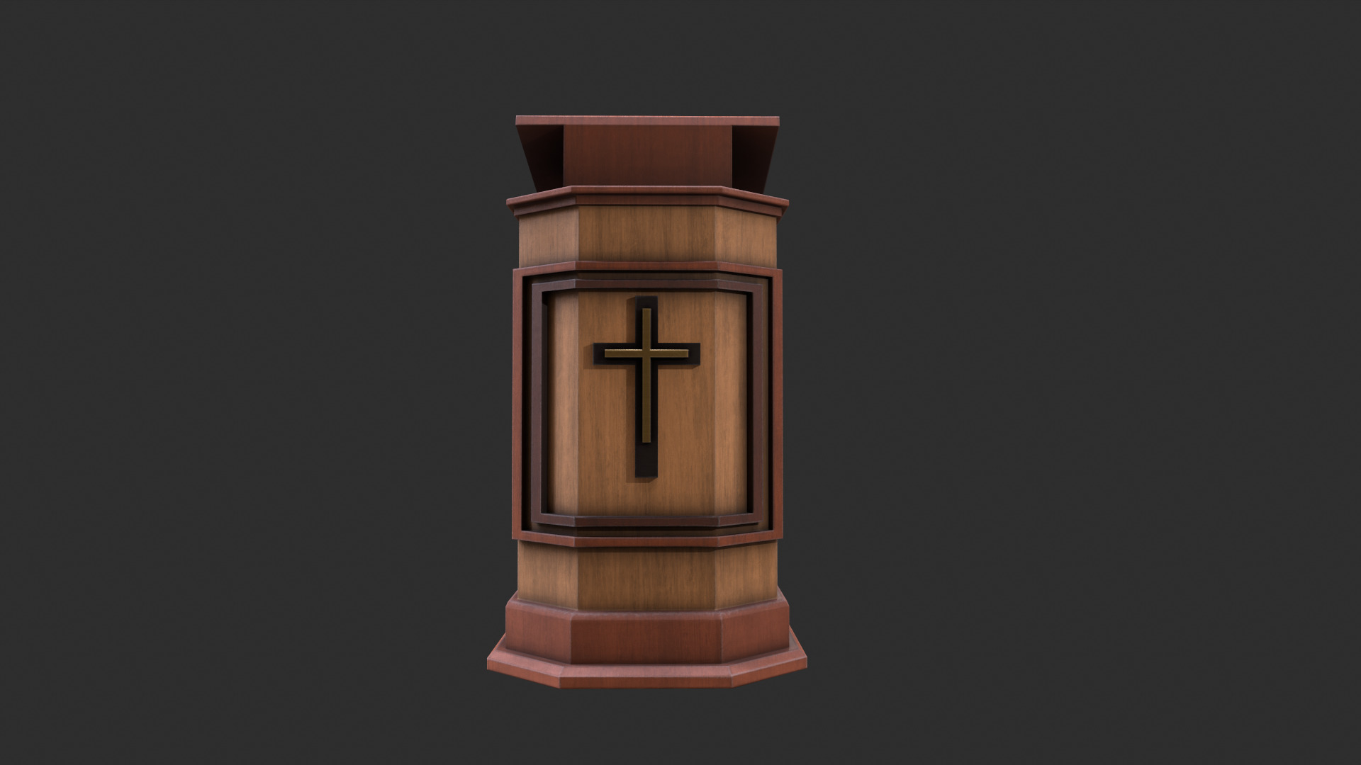 Church podium Low-poly 3D model_2
