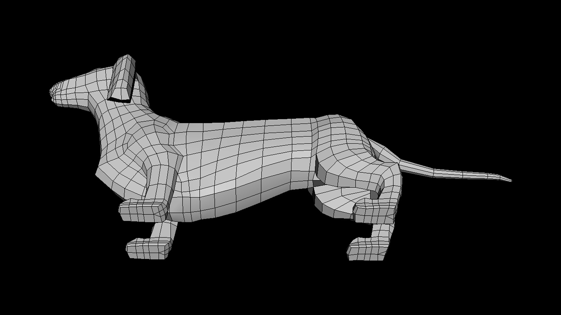 Dog Dachshund model low poly base mesh Low-poly 3D model_5