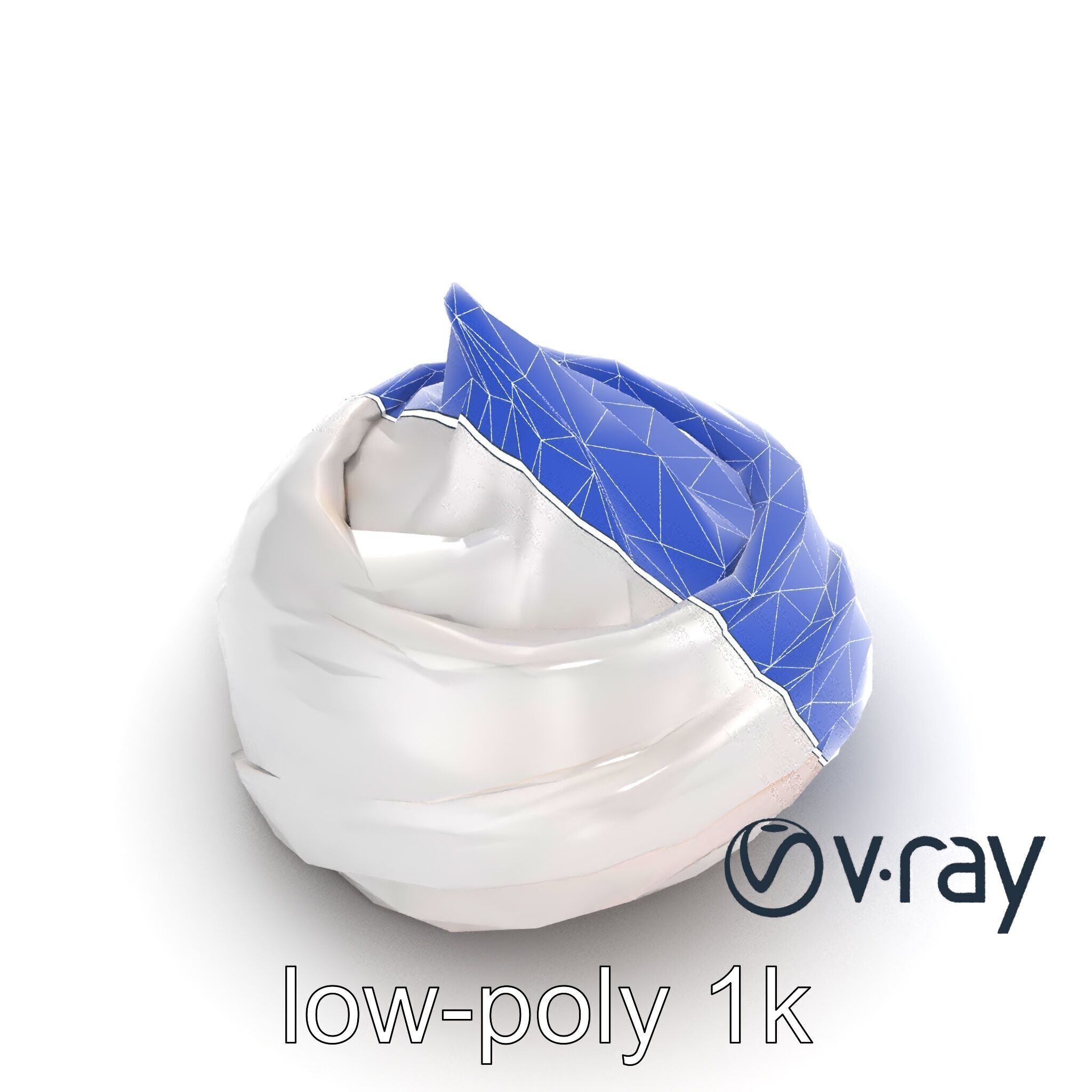 Glossy Meringue Cake Sculpture model pack Low-poly 3D model_20