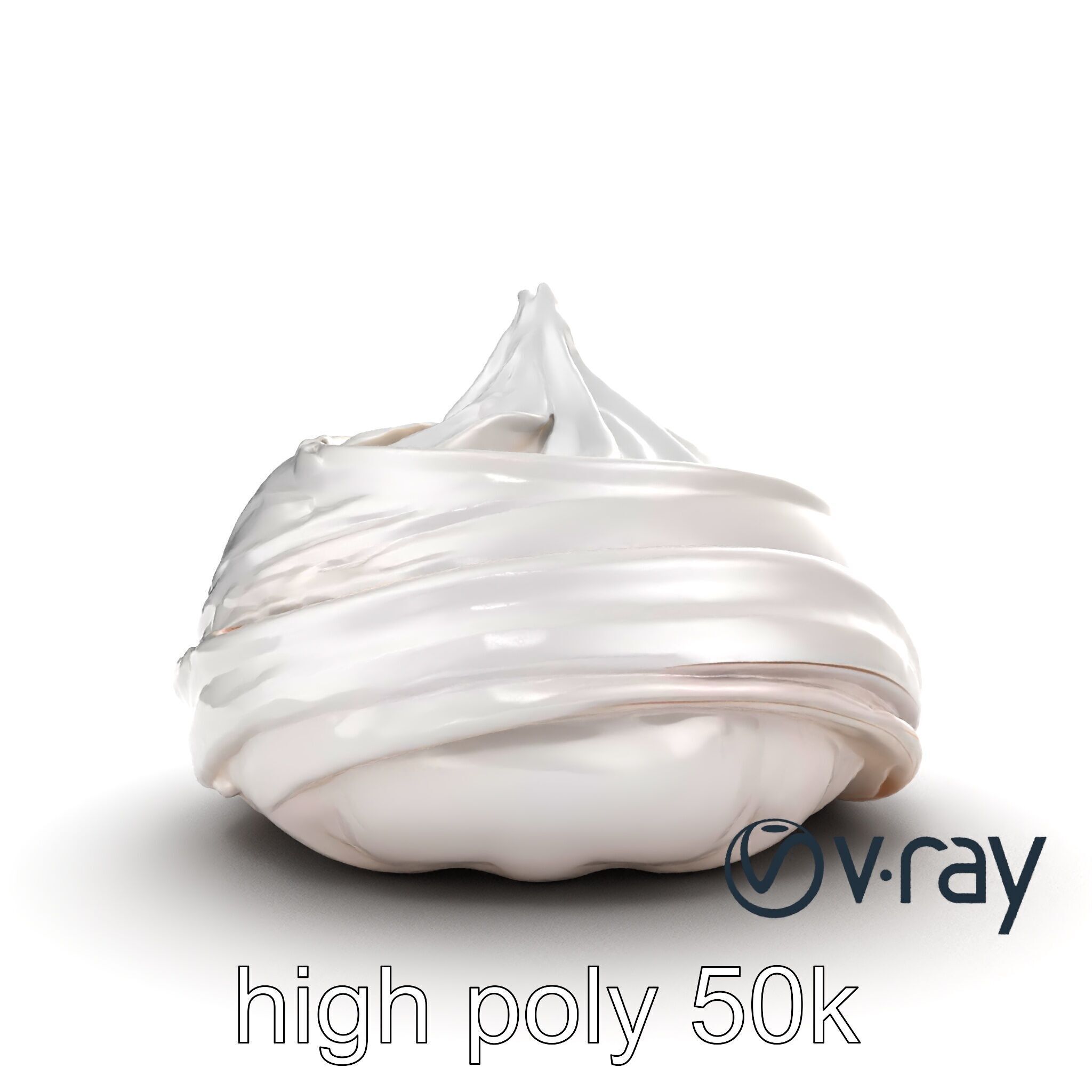 Glossy Meringue Cake Sculpture model pack Low-poly 3D model_22