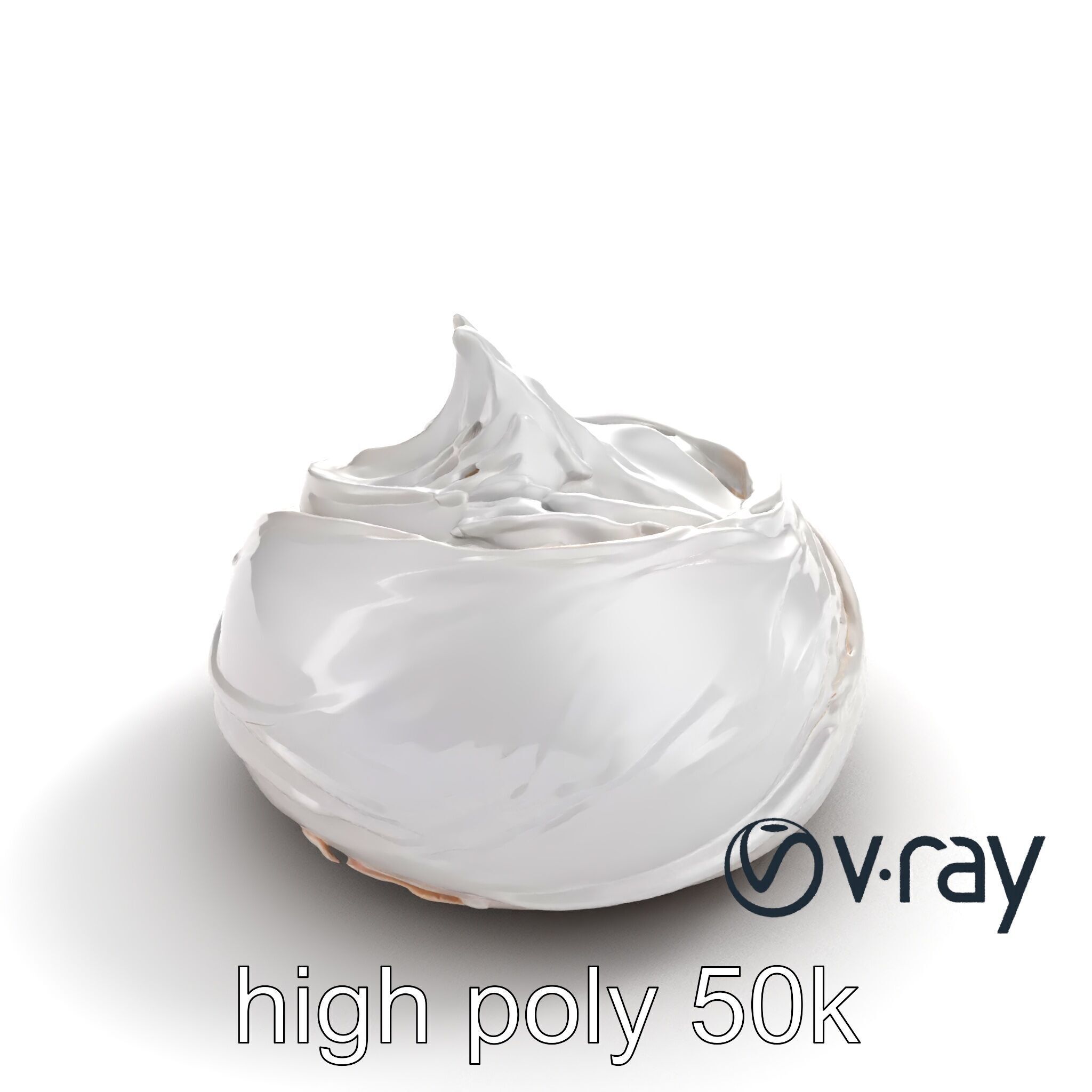 Glossy Meringue Cake Sculpture model pack Low-poly 3D model_12