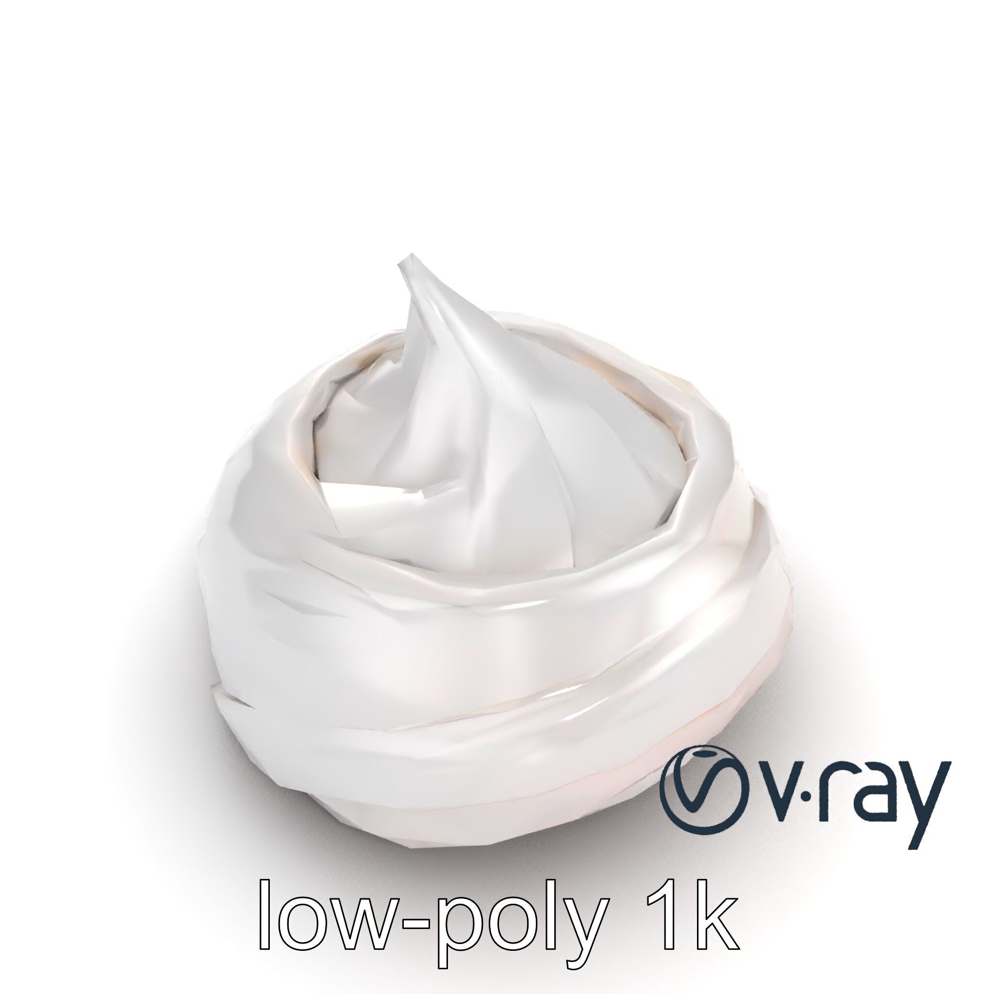 Glossy Meringue Cake Sculpture model pack Low-poly 3D model_23