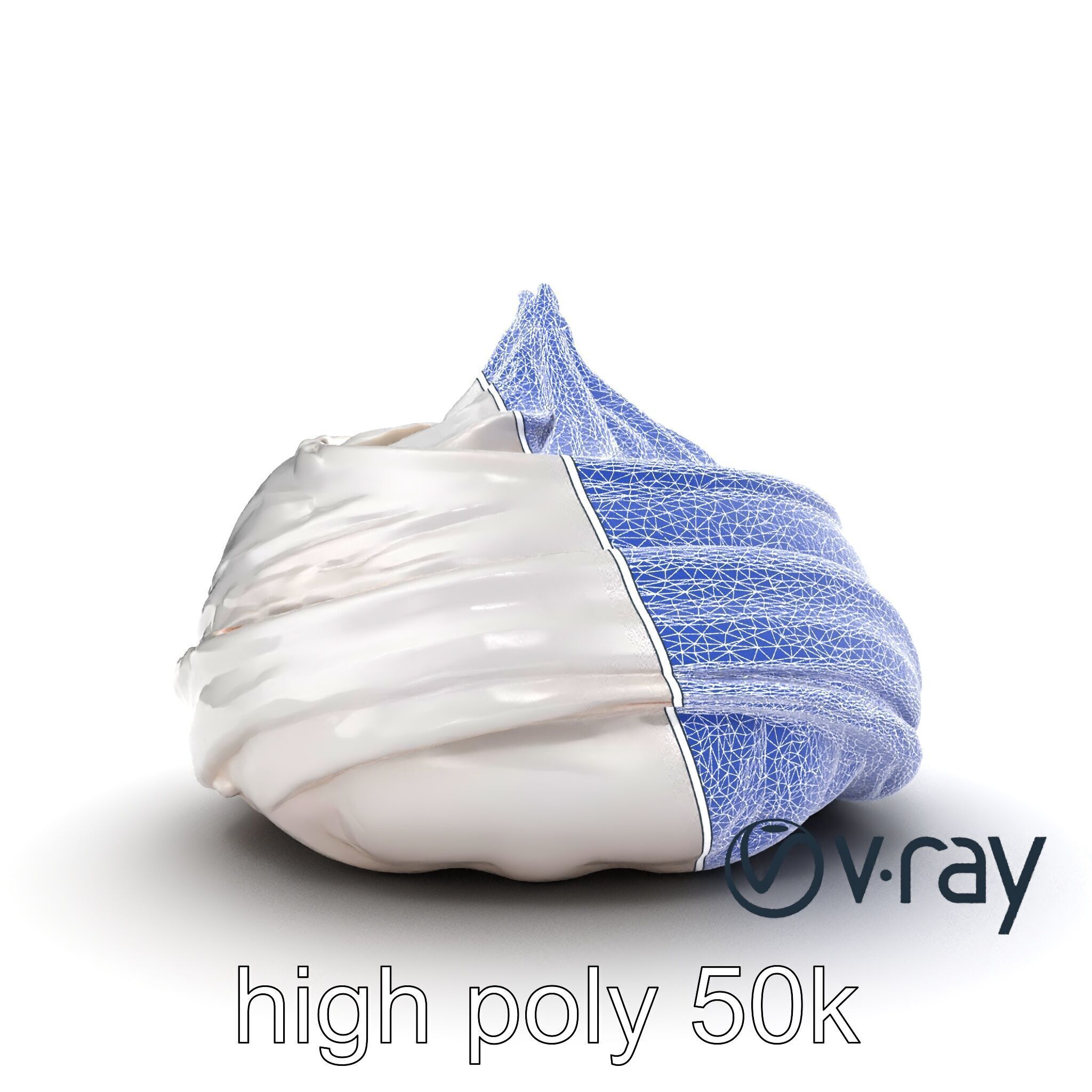 Glossy Meringue Cake Sculpture model pack Low-poly 3D model_29