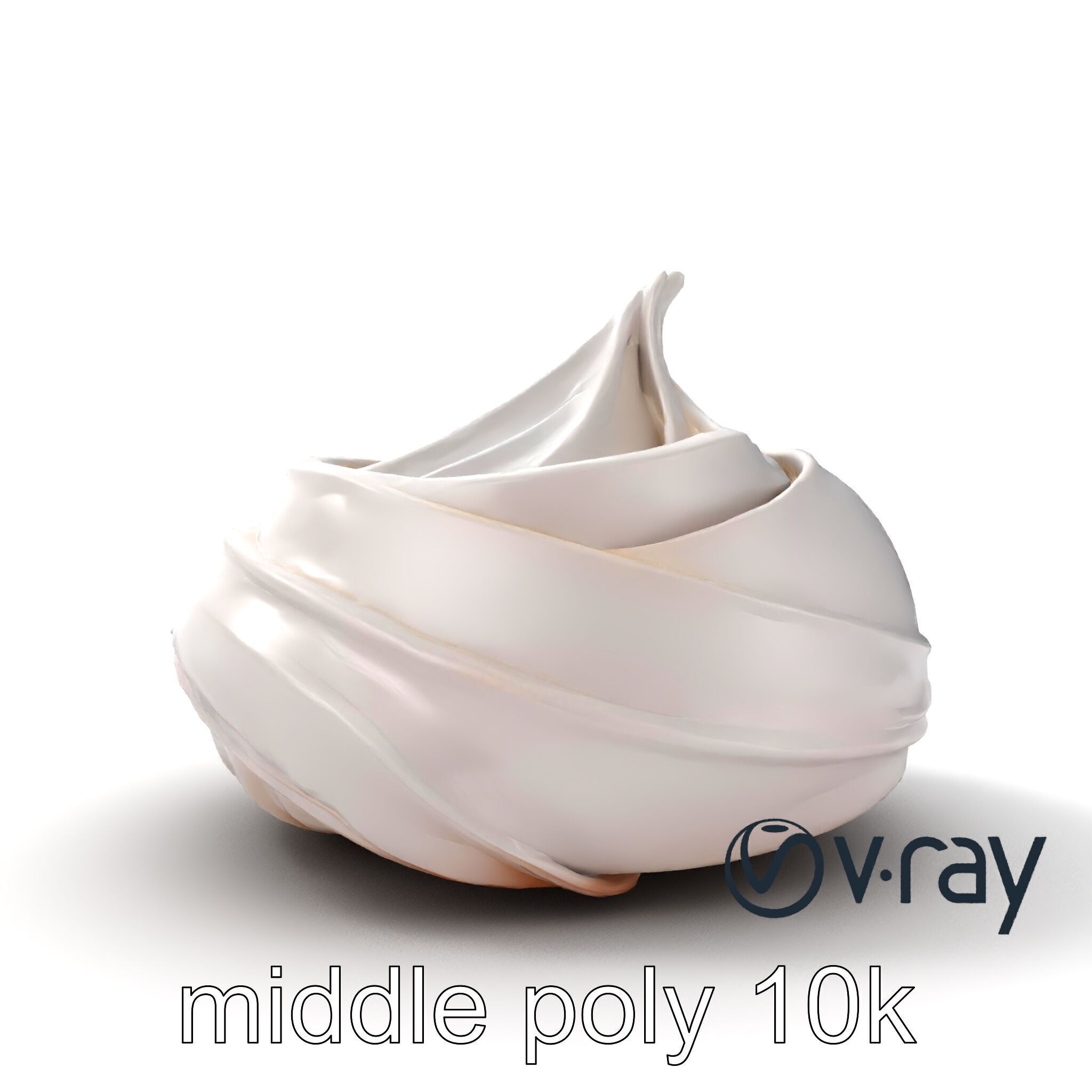 Glossy Meringue Cake Sculpture model pack Low-poly 3D model_11