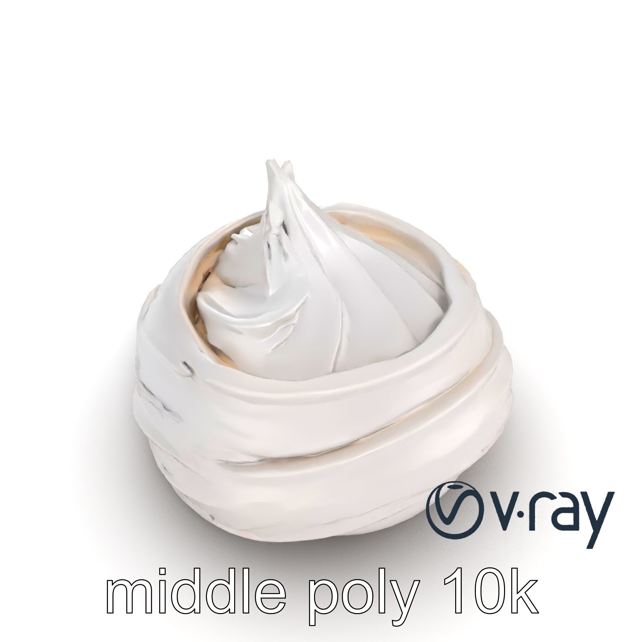 Glossy Meringue Cake Sculpture model pack Low-poly 3D model_9