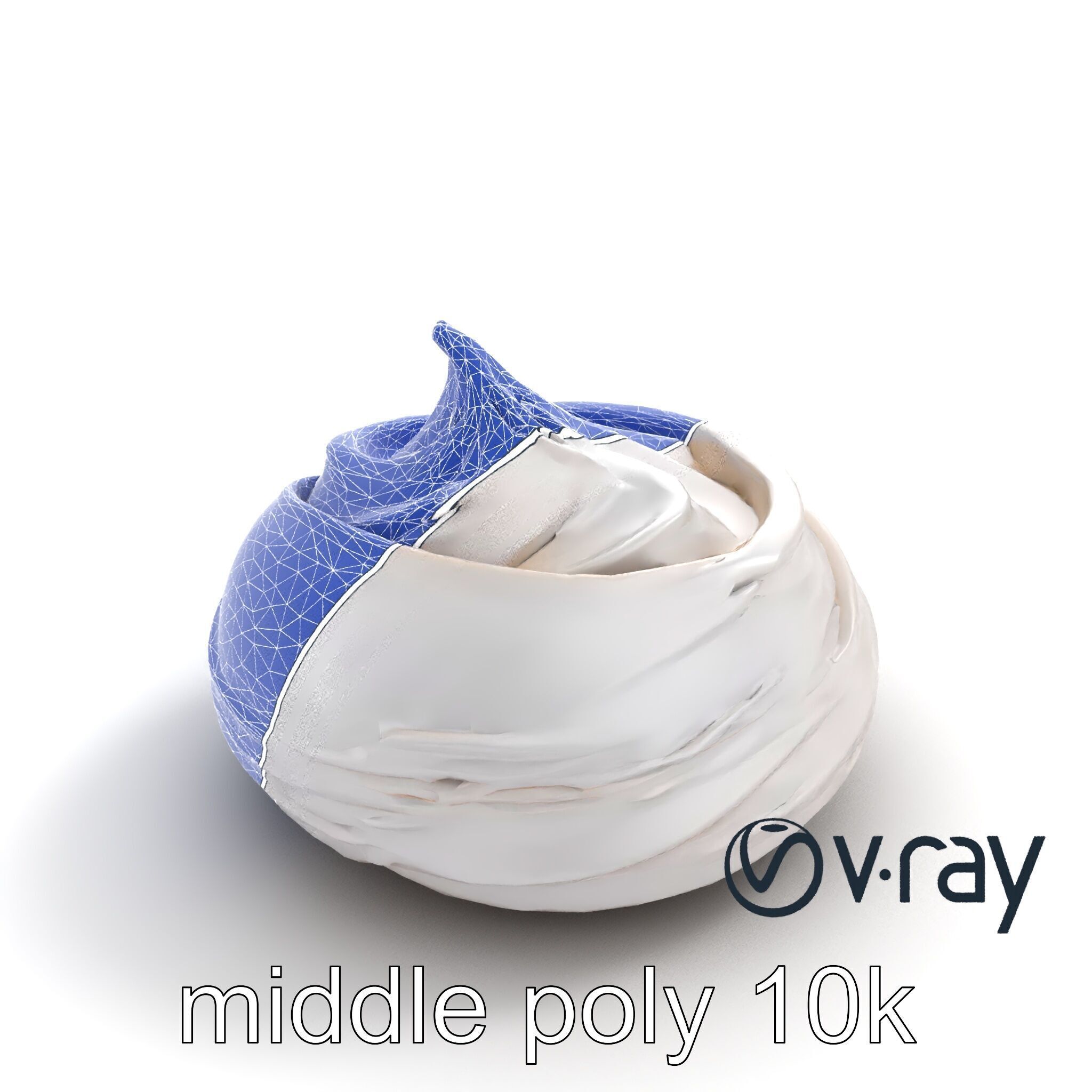Glossy Meringue Cake Sculpture model pack Low-poly 3D model_14