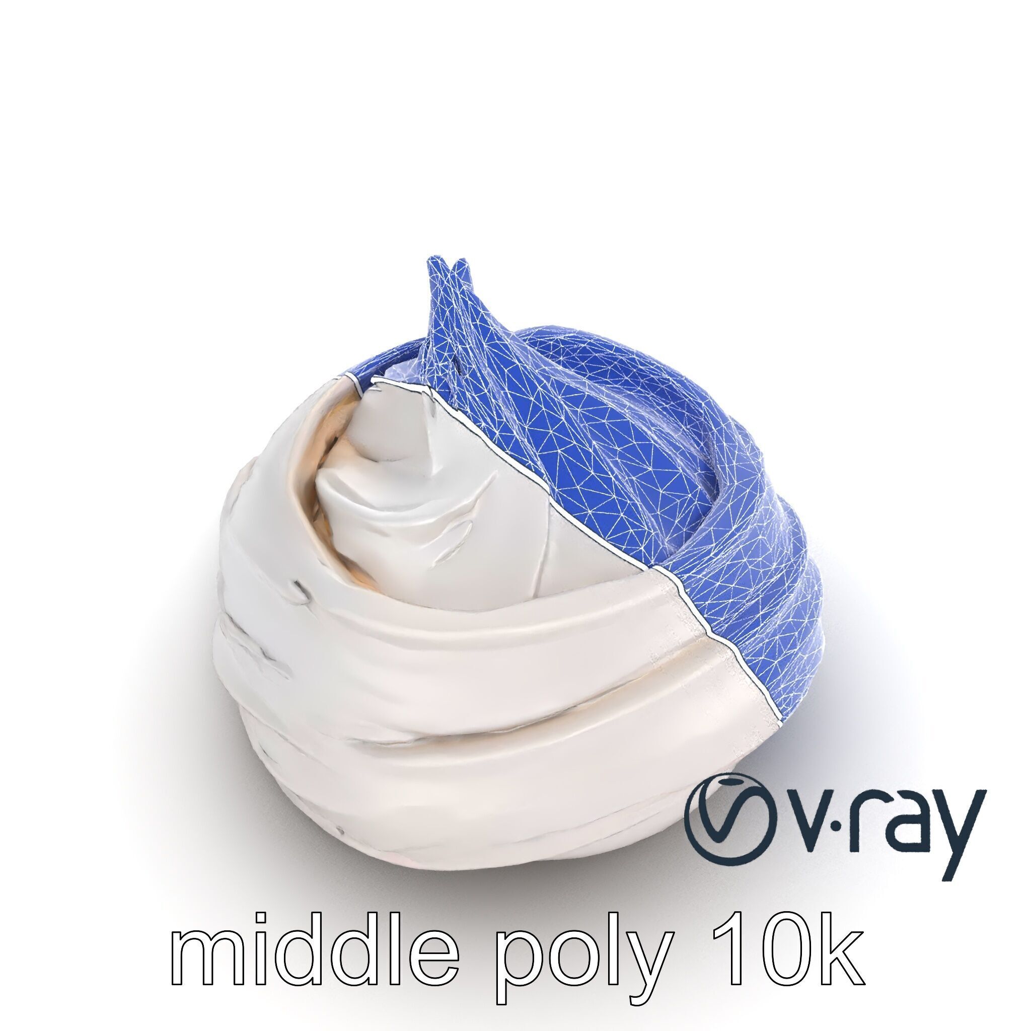 Glossy Meringue Cake Sculpture model pack Low-poly 3D model_31