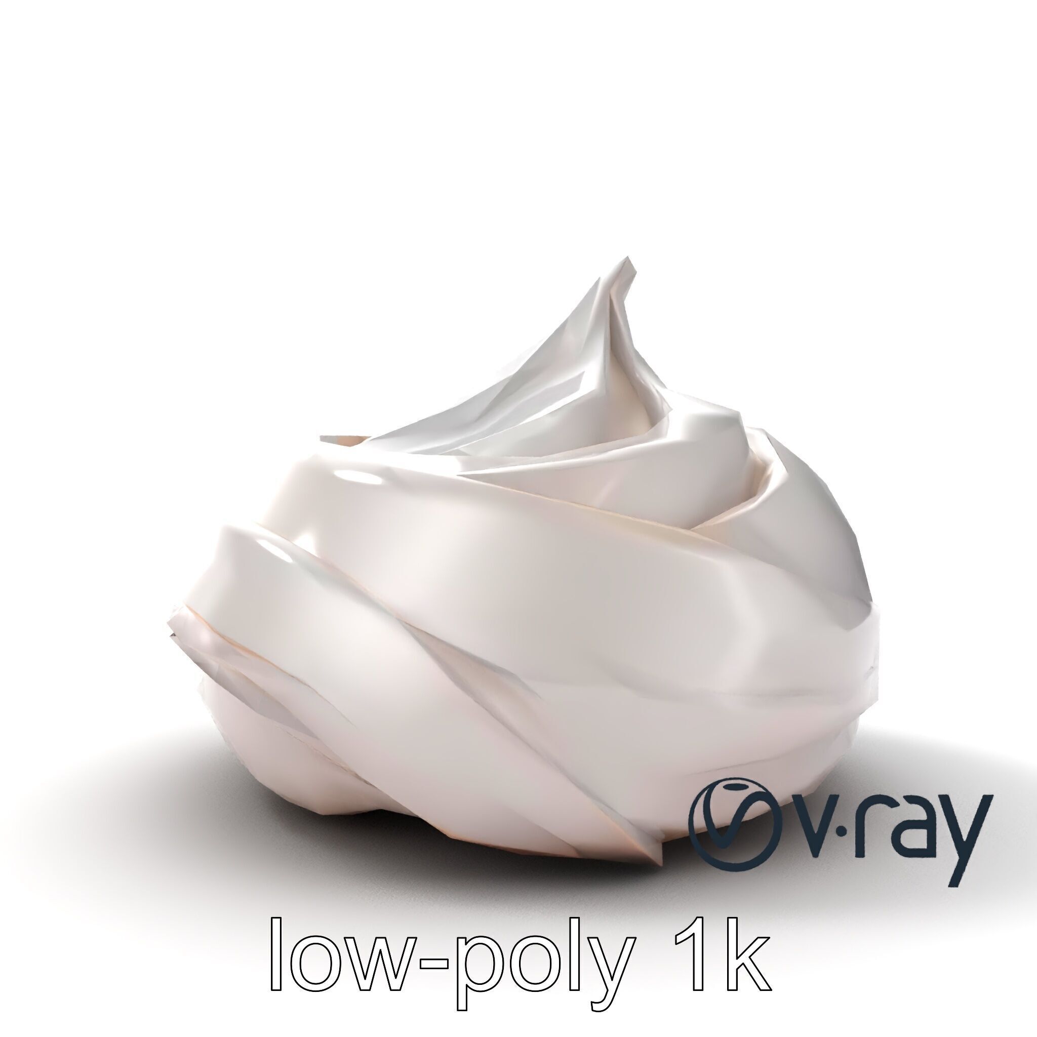 Glossy Meringue Cake Sculpture model pack Low-poly 3D model_15