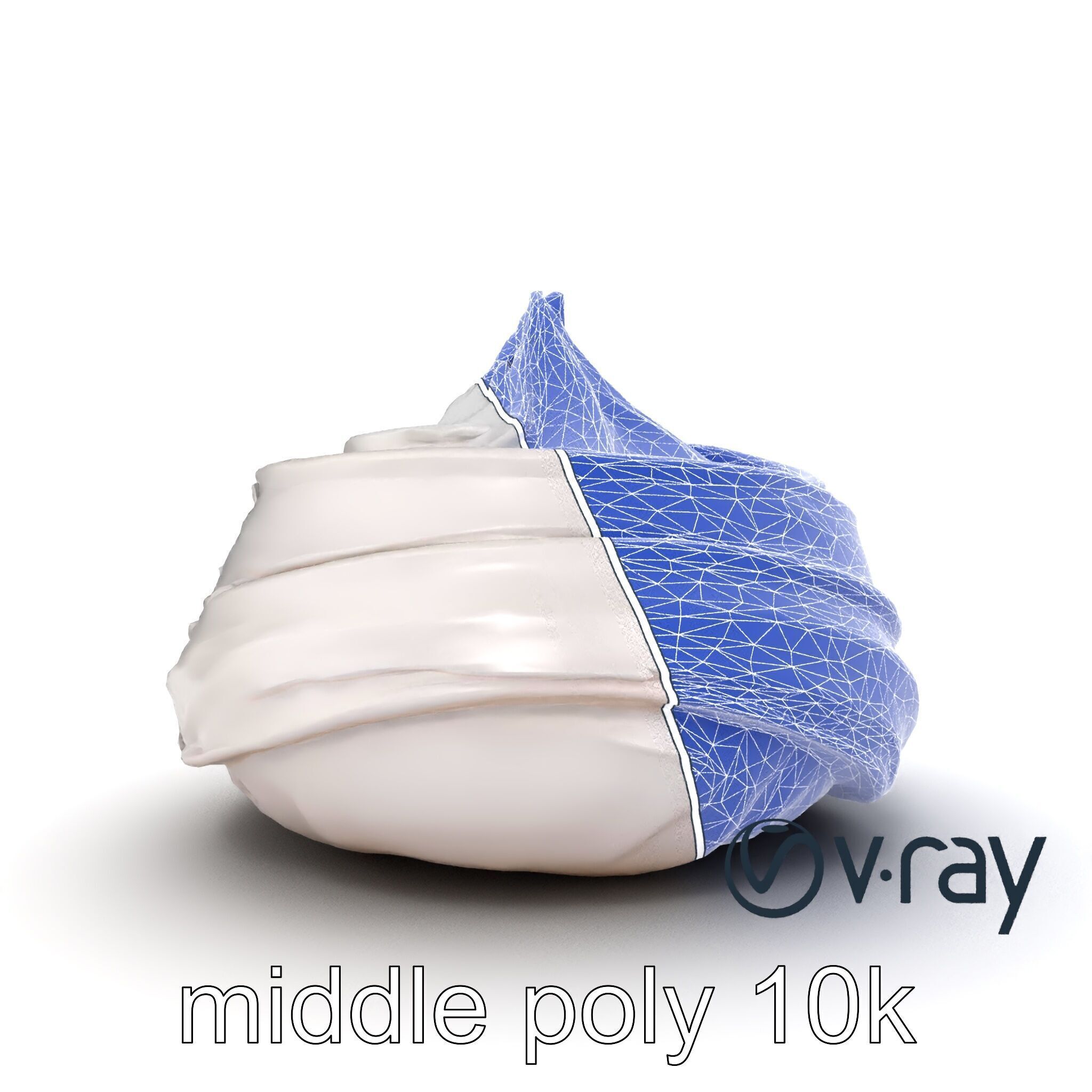Glossy Meringue Cake Sculpture model pack Low-poly 3D model_16