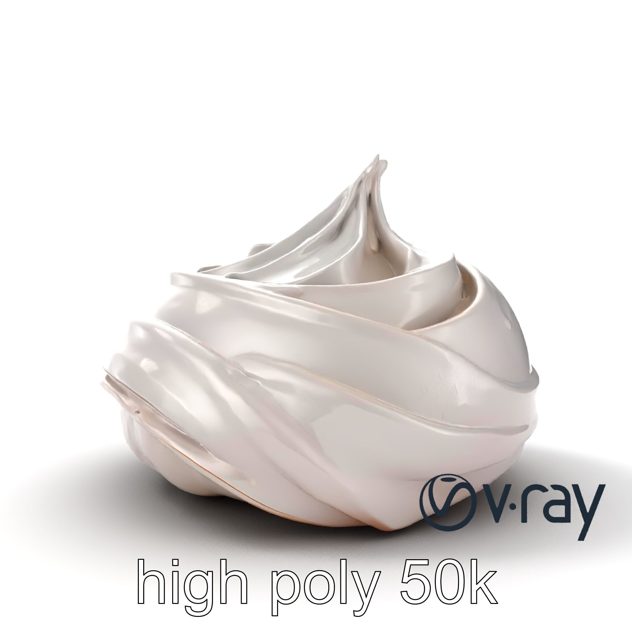 Glossy Meringue Cake Sculpture model pack Low-poly 3D model_24