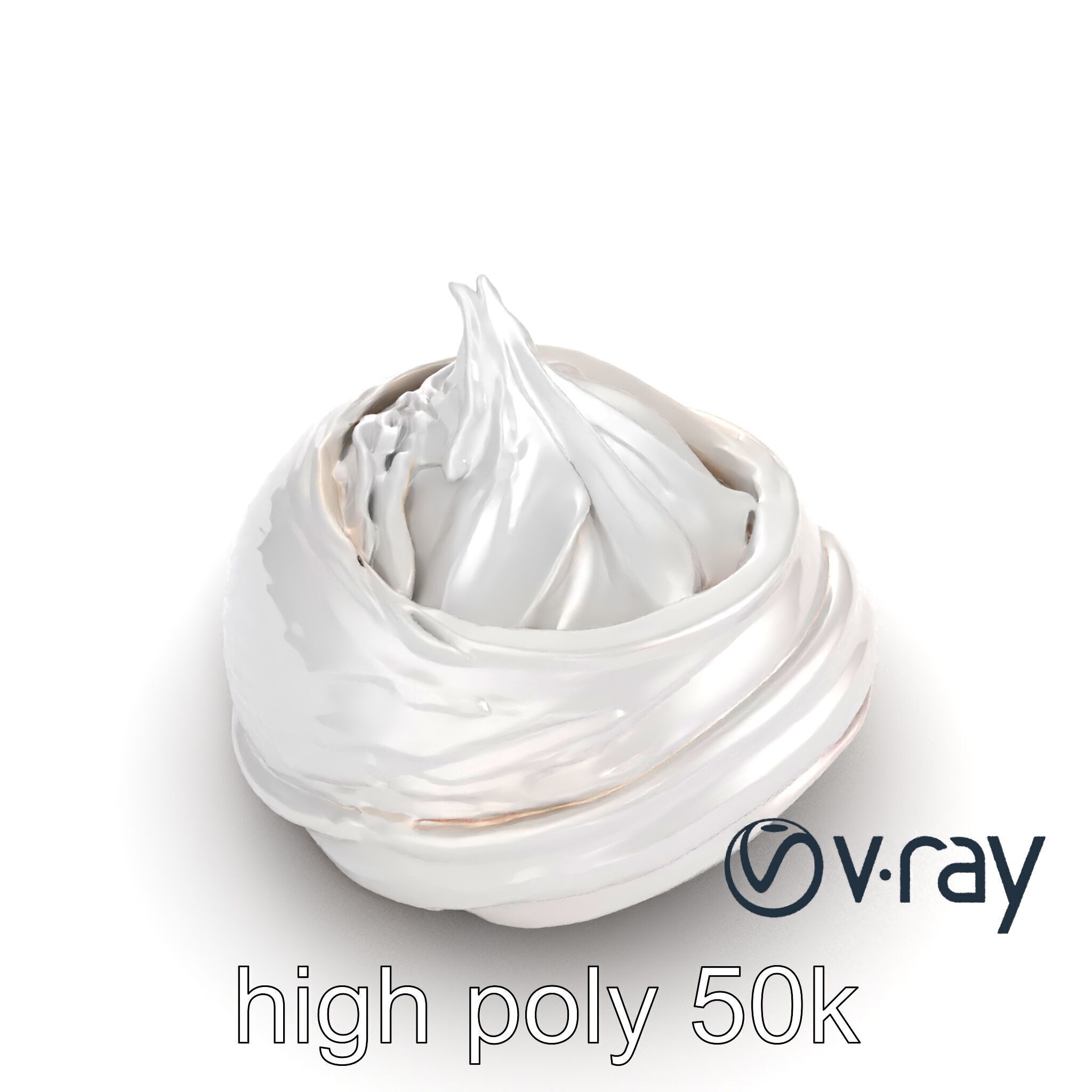 Glossy Meringue Cake Sculpture model pack Low-poly 3D model_25