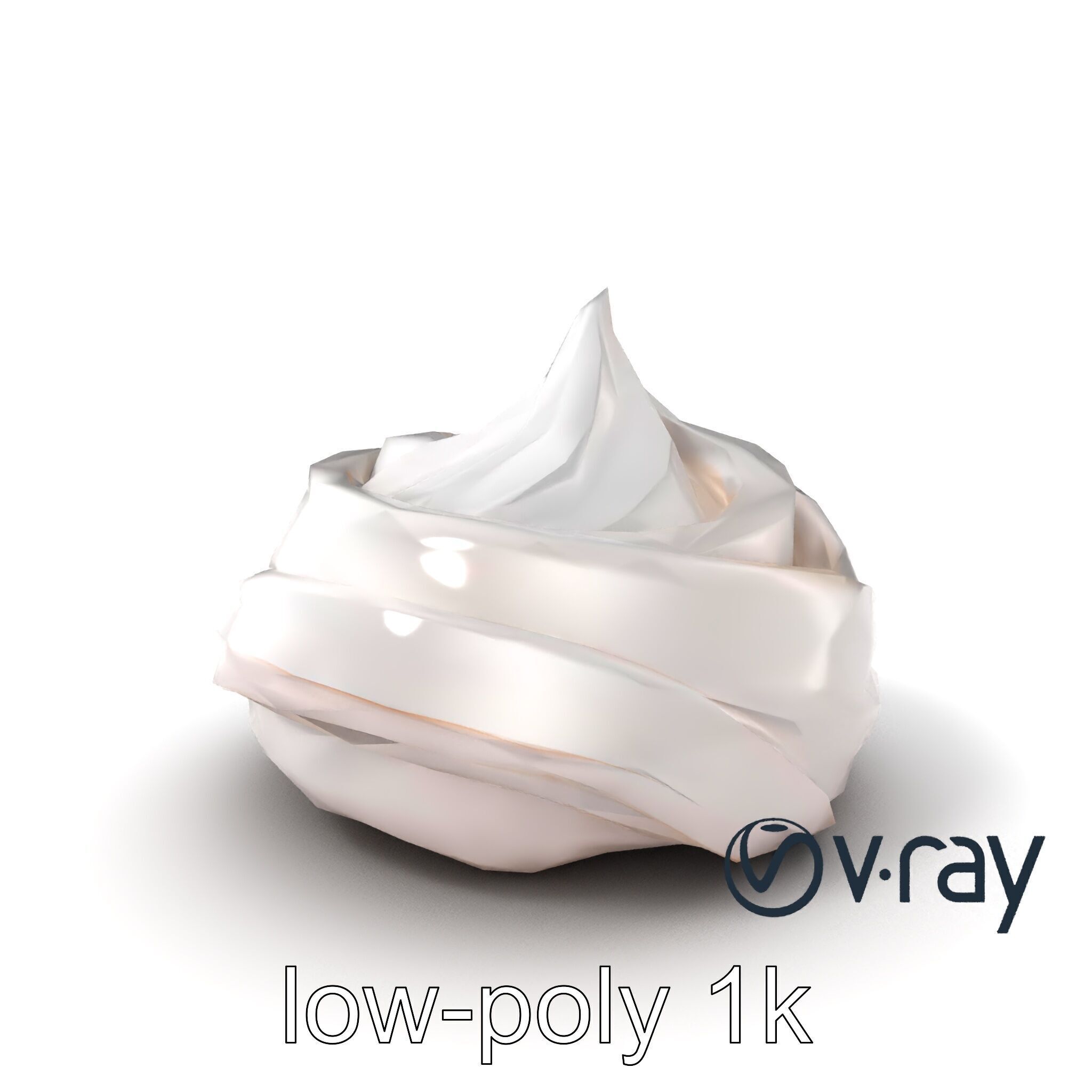 Glossy Meringue Cake Sculpture model pack Low-poly 3D model_2