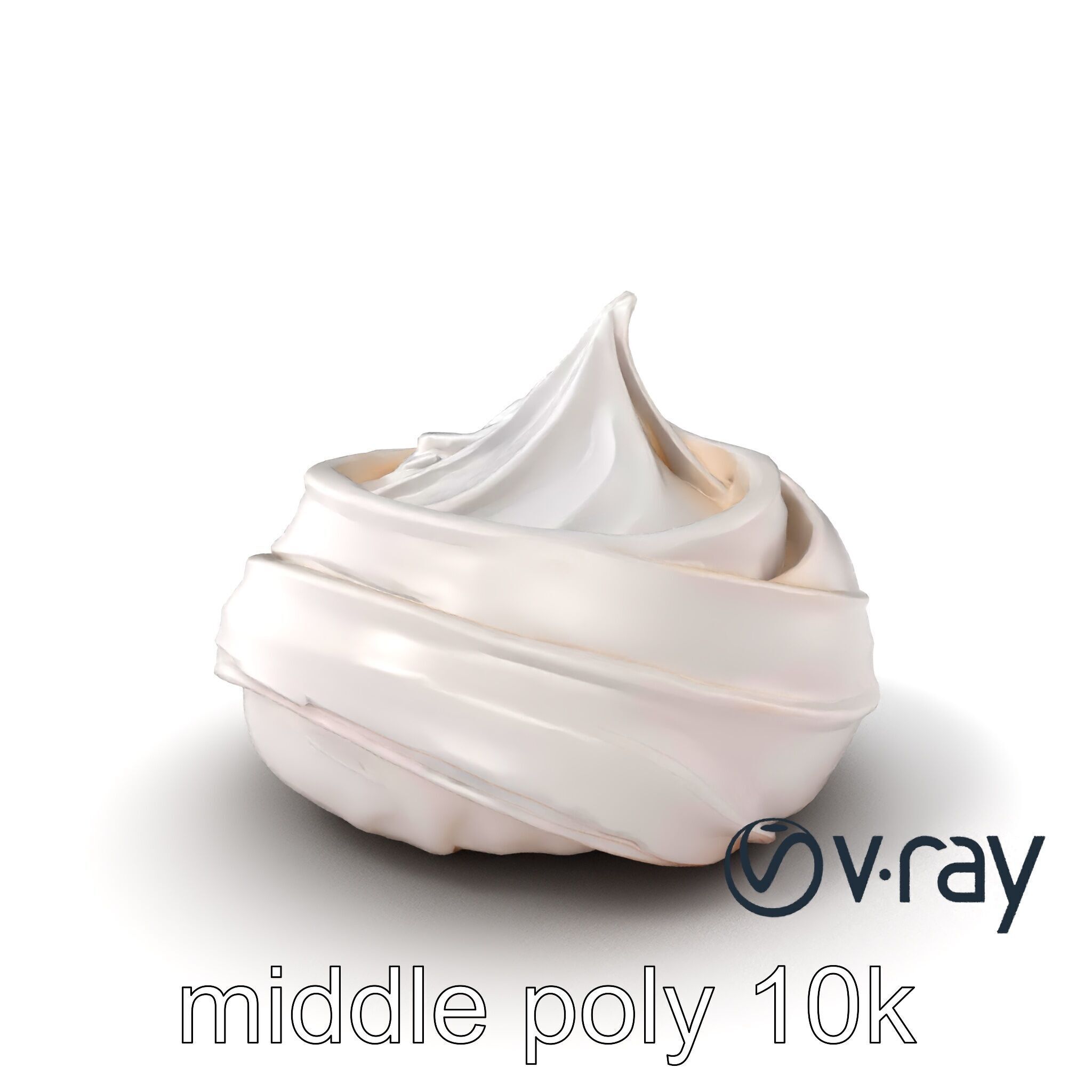 Glossy Meringue Cake Sculpture model pack Low-poly 3D model_3