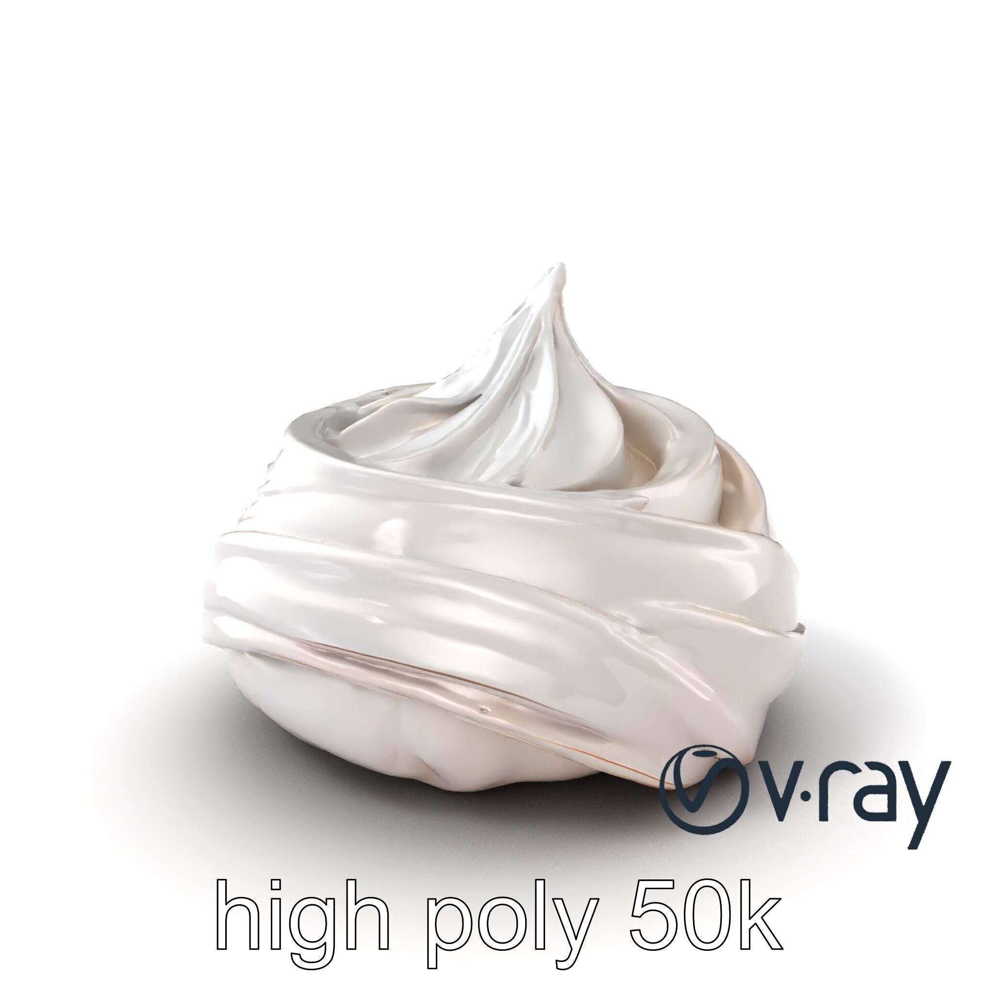 Glossy Meringue Cake Sculpture model pack Low-poly 3D model_5