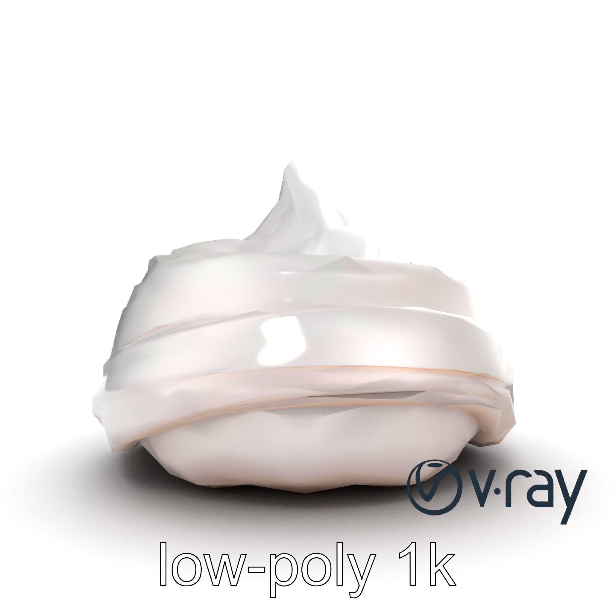 Glossy Meringue Cake Sculpture model pack Low-poly 3D model_27