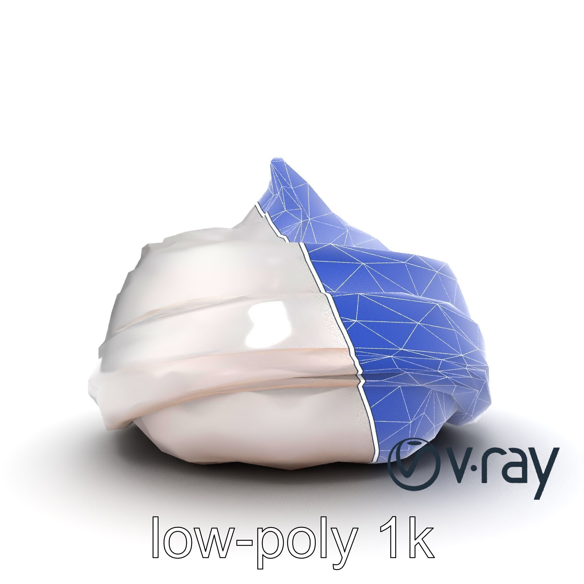 Glossy Meringue Cake Sculpture model pack Low-poly 3D model_19