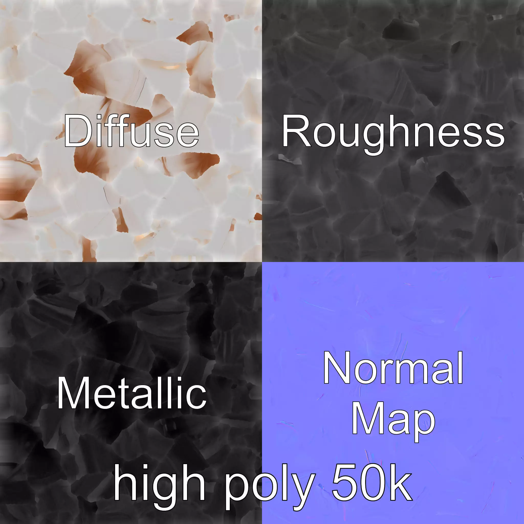 Glossy Meringue Cake Sculpture model pack Low-poly 3D model_0