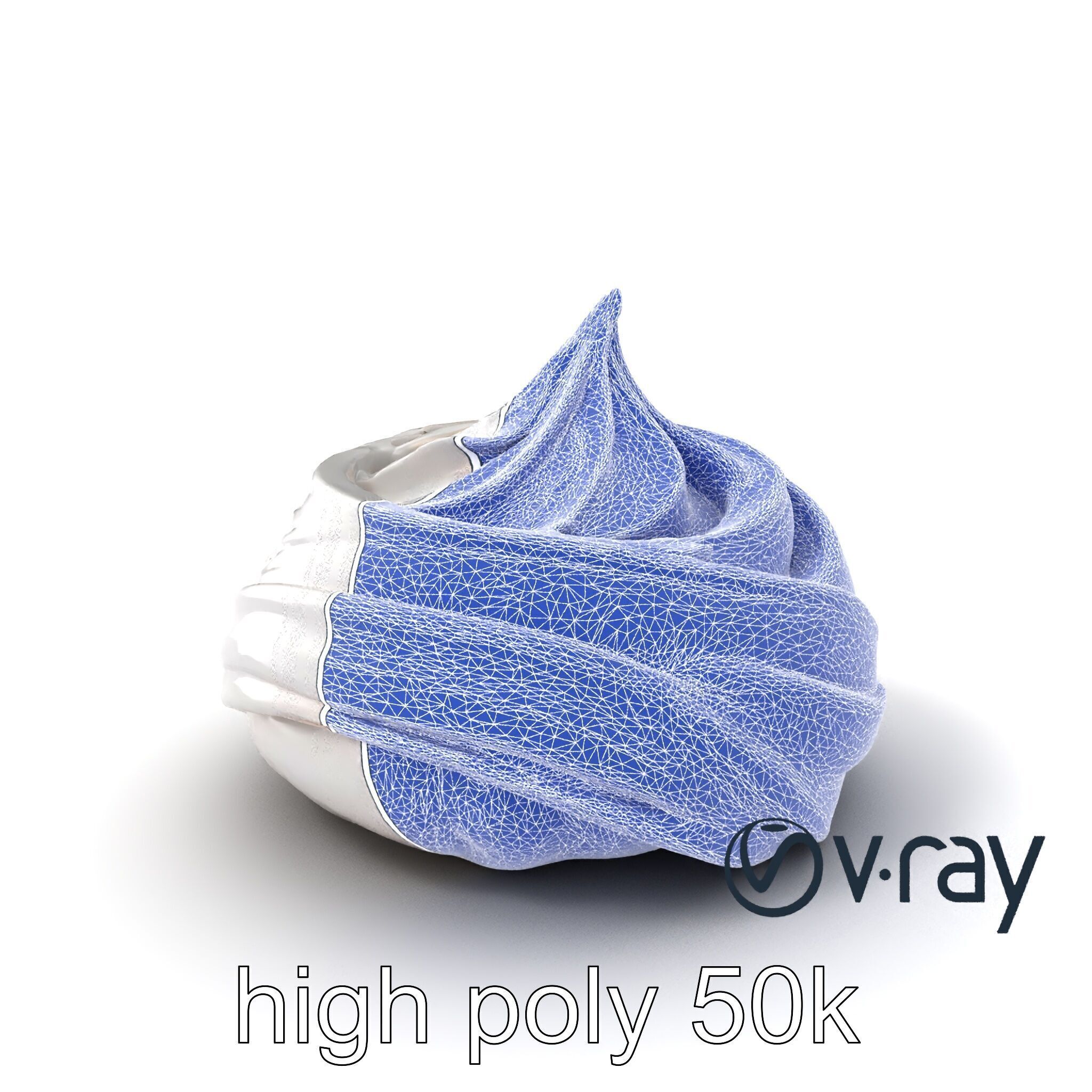 Glossy Meringue Cake Sculpture model pack Low-poly 3D model_8