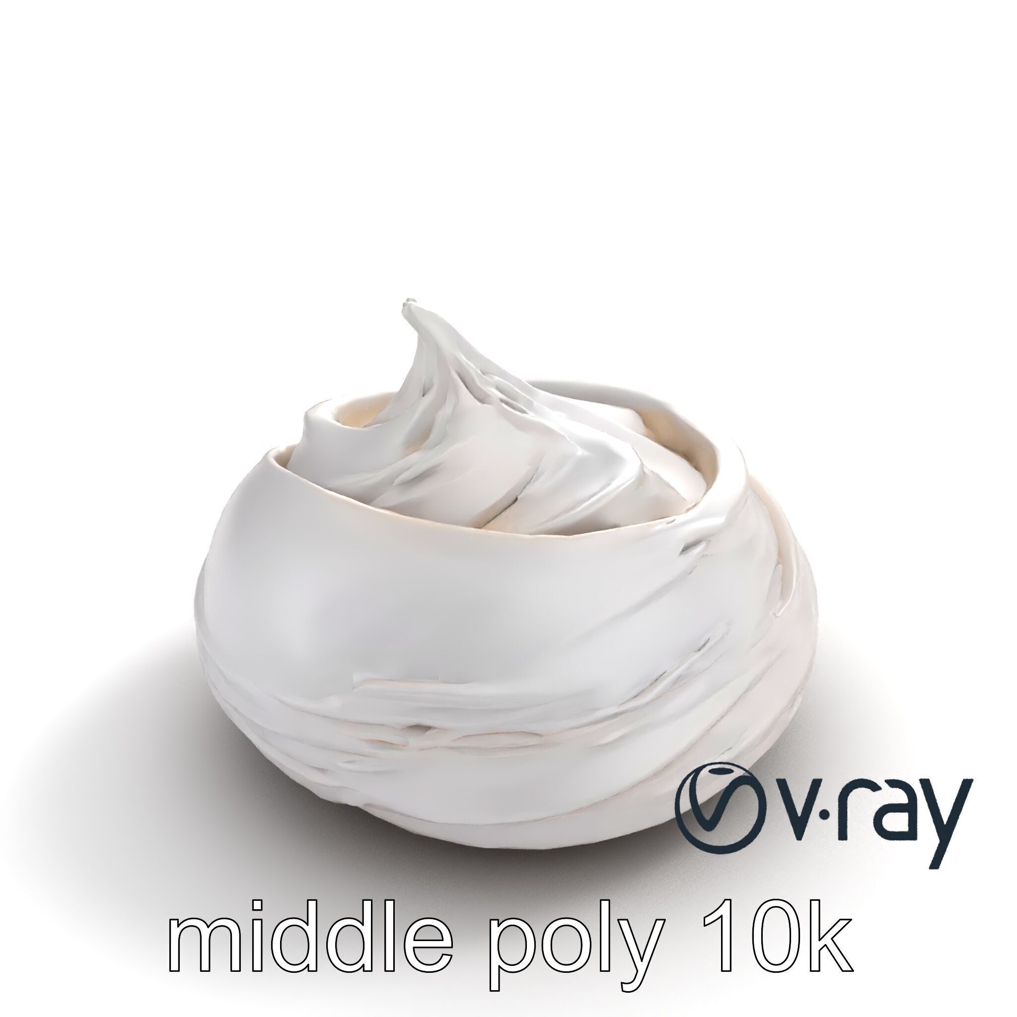 Glossy Meringue Cake Sculpture model pack Low-poly 3D model_6