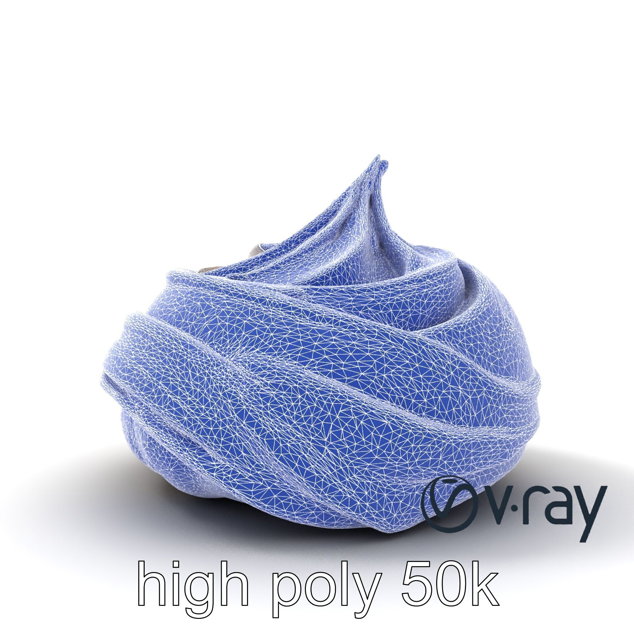 Glossy Meringue Cake Sculpture model pack Low-poly 3D model_32