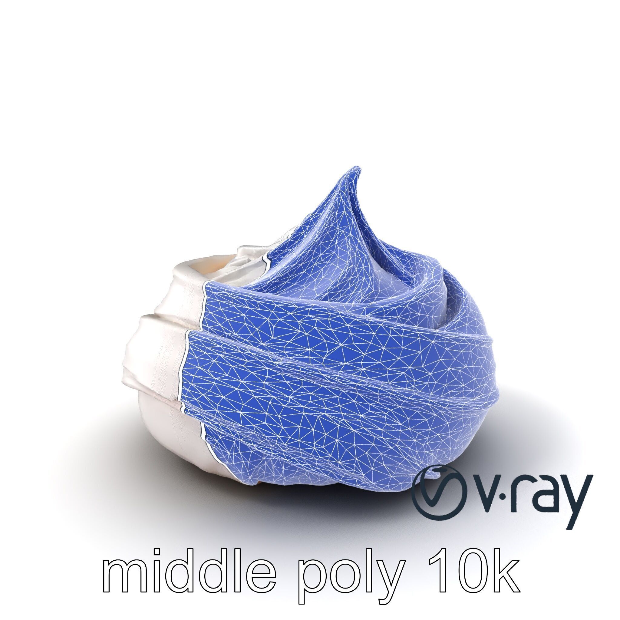 Glossy Meringue Cake Sculpture model pack Low-poly 3D model_30