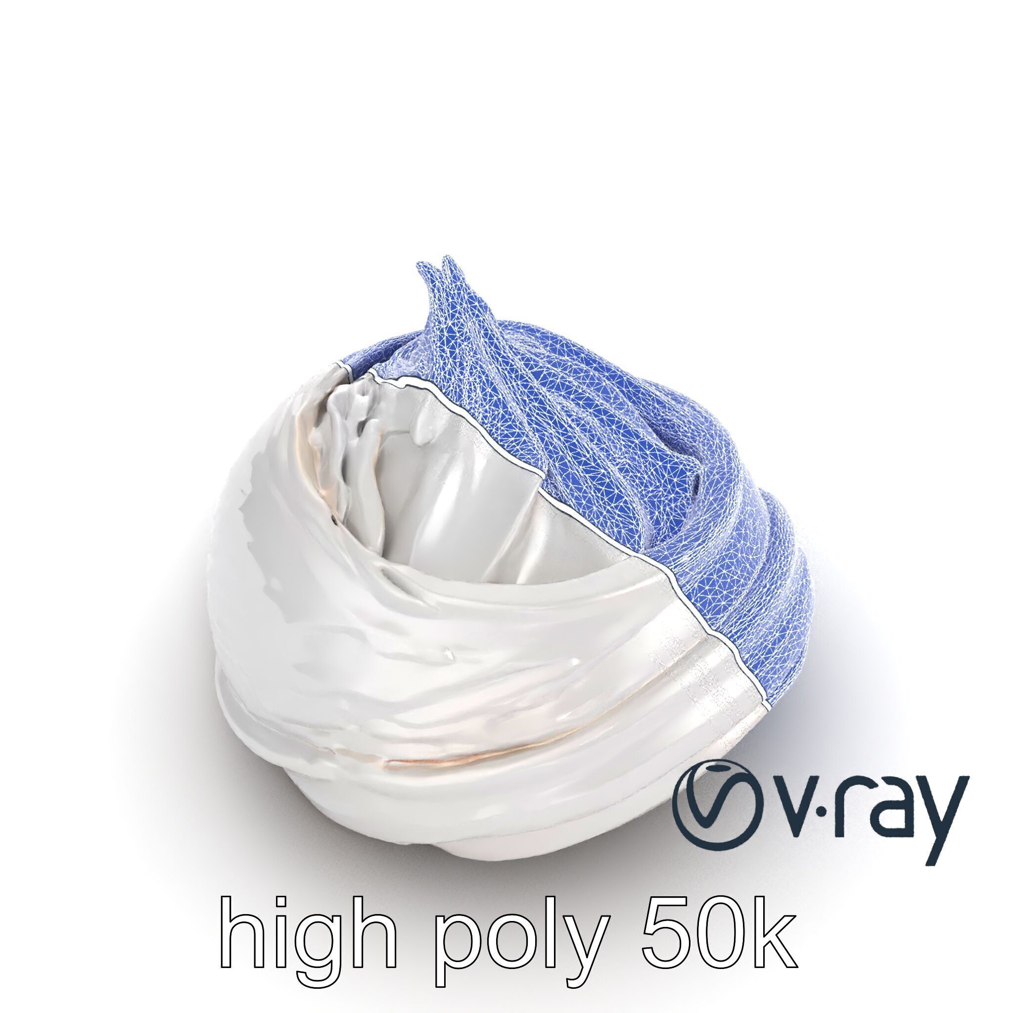 Glossy Meringue Cake Sculpture model pack Low-poly 3D model_13