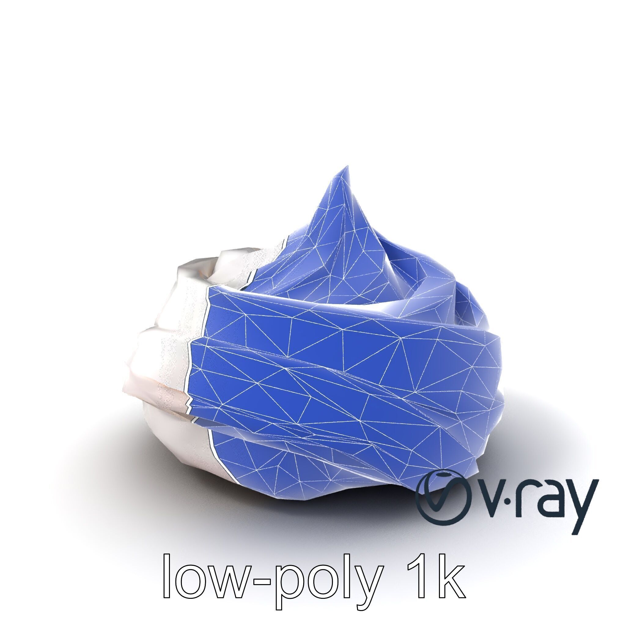 Glossy Meringue Cake Sculpture model pack Low-poly 3D model_7