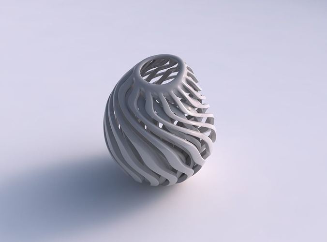 Vase oval twisted with sharp muscle structure pimp up top