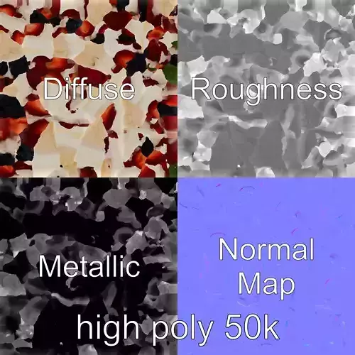 Airy Meringue Cake with Fresh Berries 3D model pack